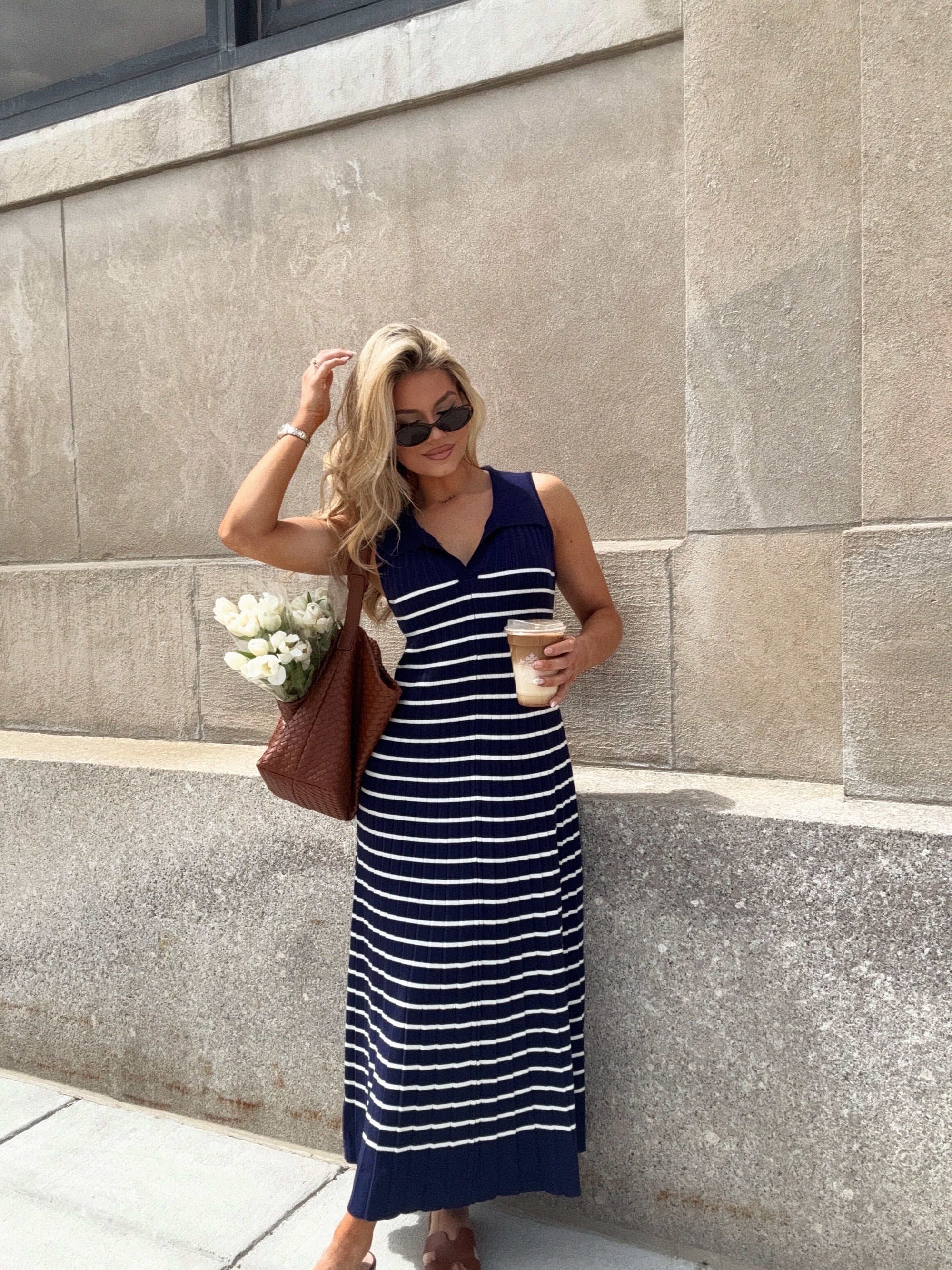 LUCY STRIPED MAXI DRESS
