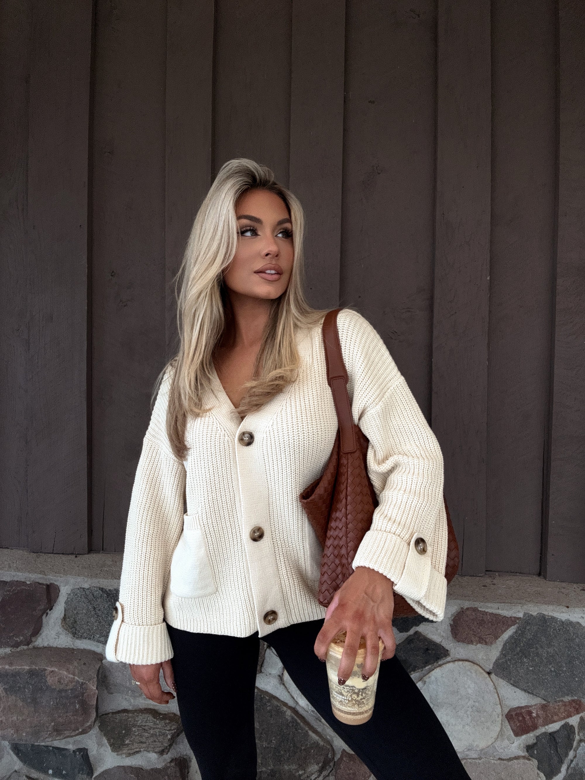 KENNA CHUNKY KNIT OVERSIZED CARDIGAN
