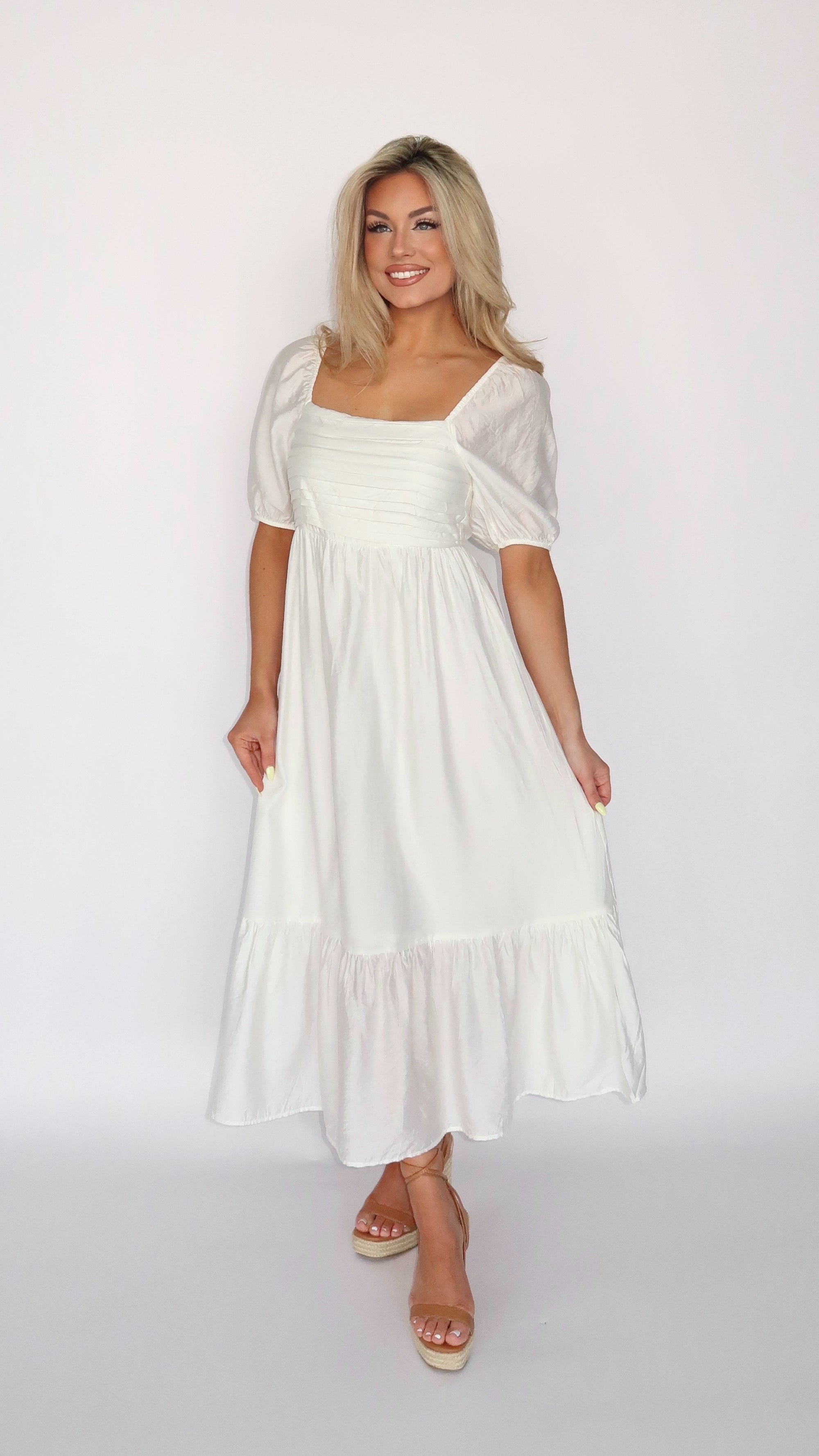 JOSIE WHITE MIDI DRESS