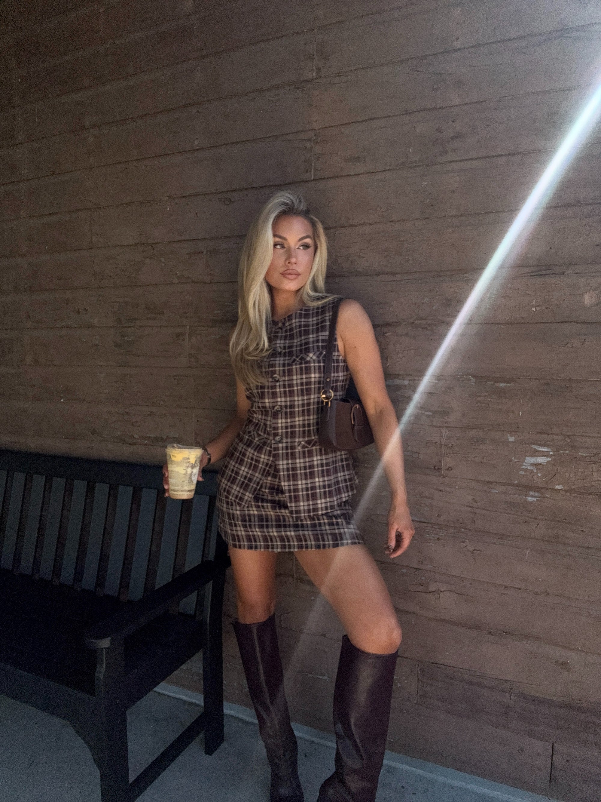 MAPLE LUXE PLAID HIGH-WAISTED SKORT