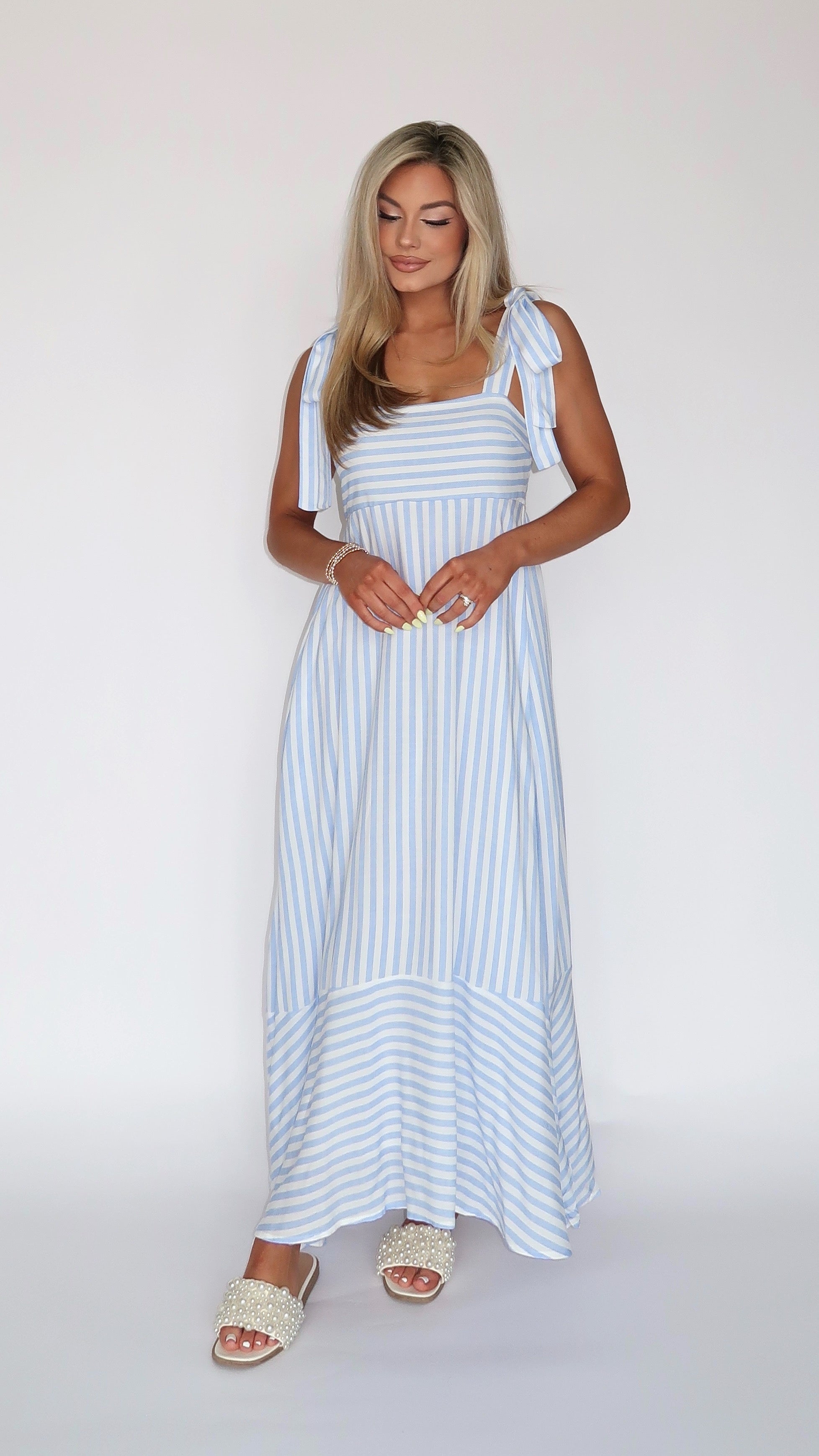 COASTLINE STRIPED MAXI DRESS