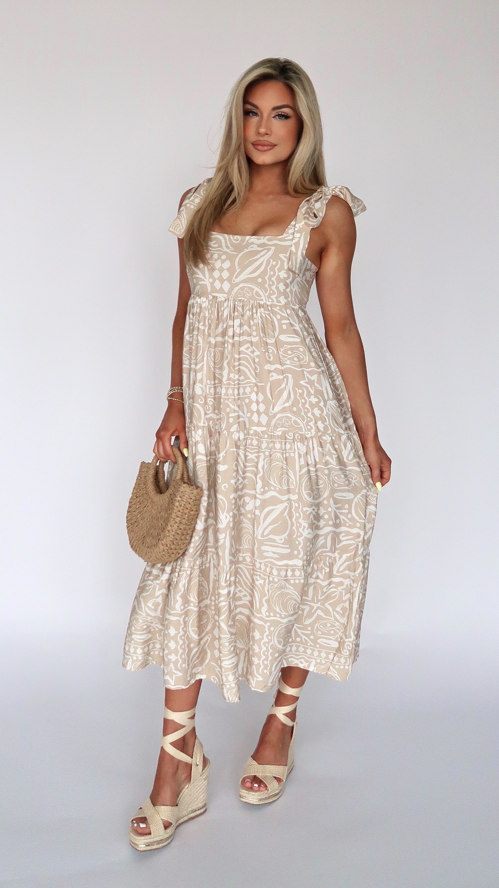 INLET SHELL PRINTED MAXI DRESS