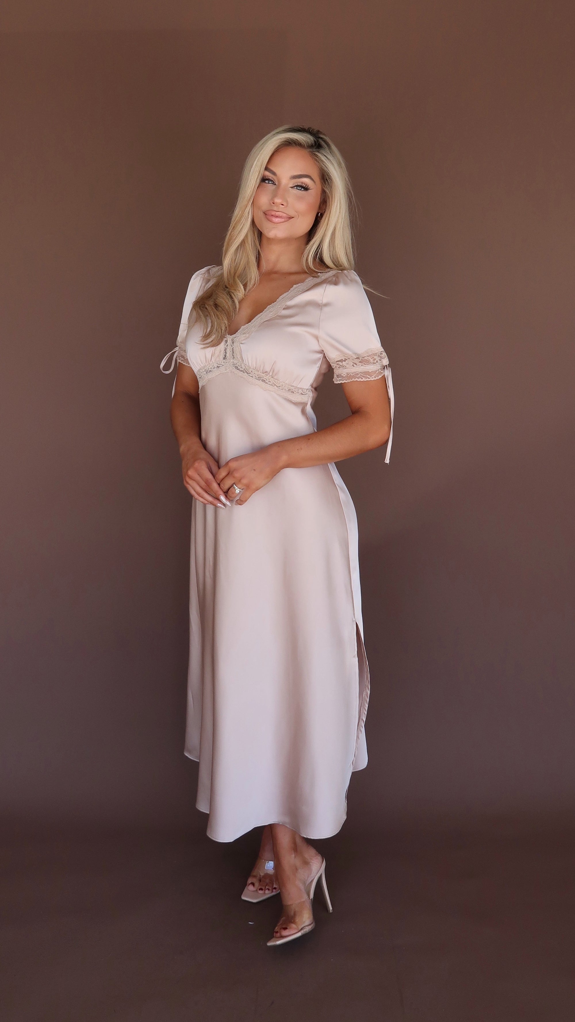 ROSALIE SATIN MIDI DRESS
