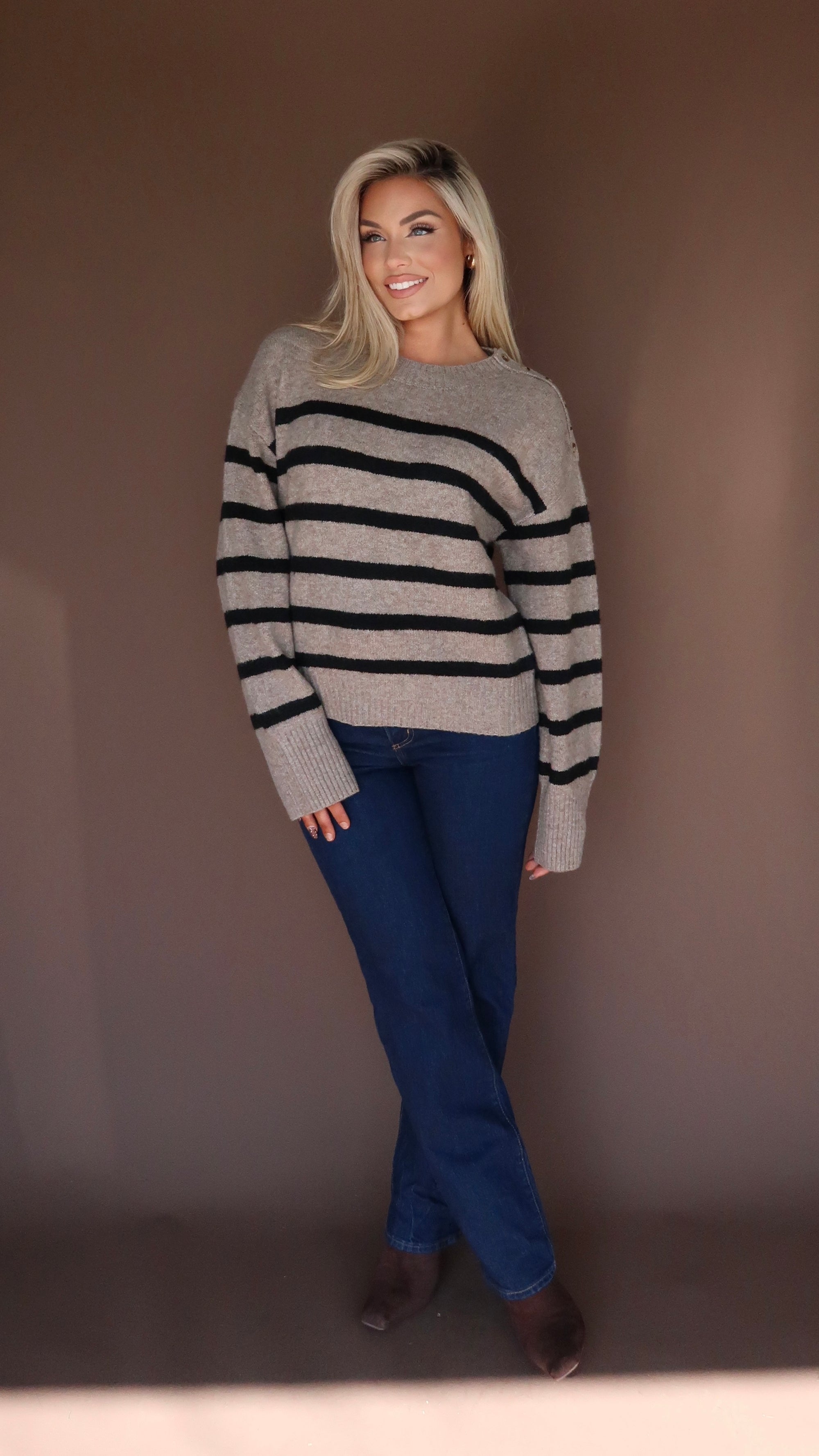 ROWAN STRIPED SWEATER