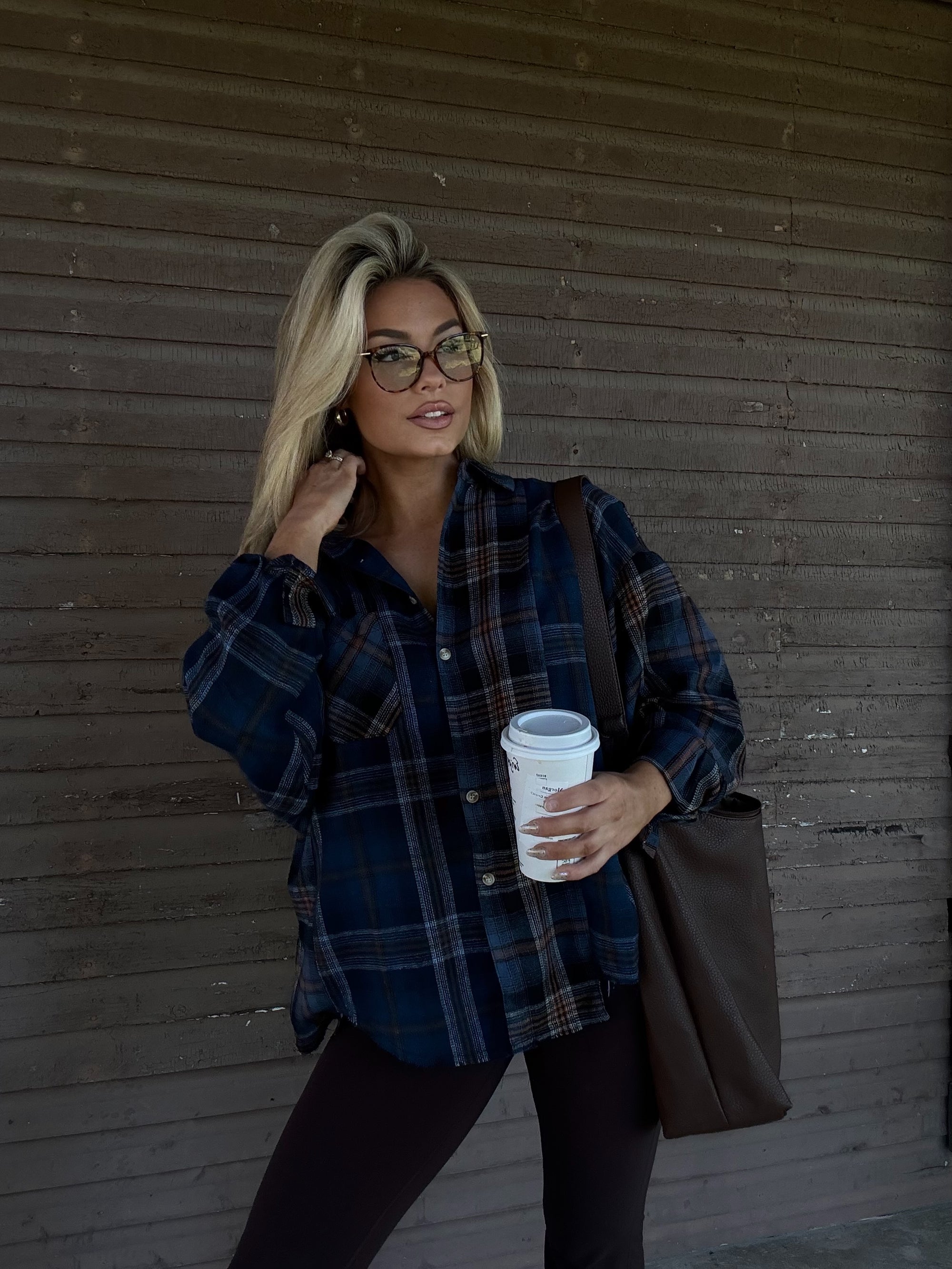 AUGUST NAVY PLAID FLANNEL