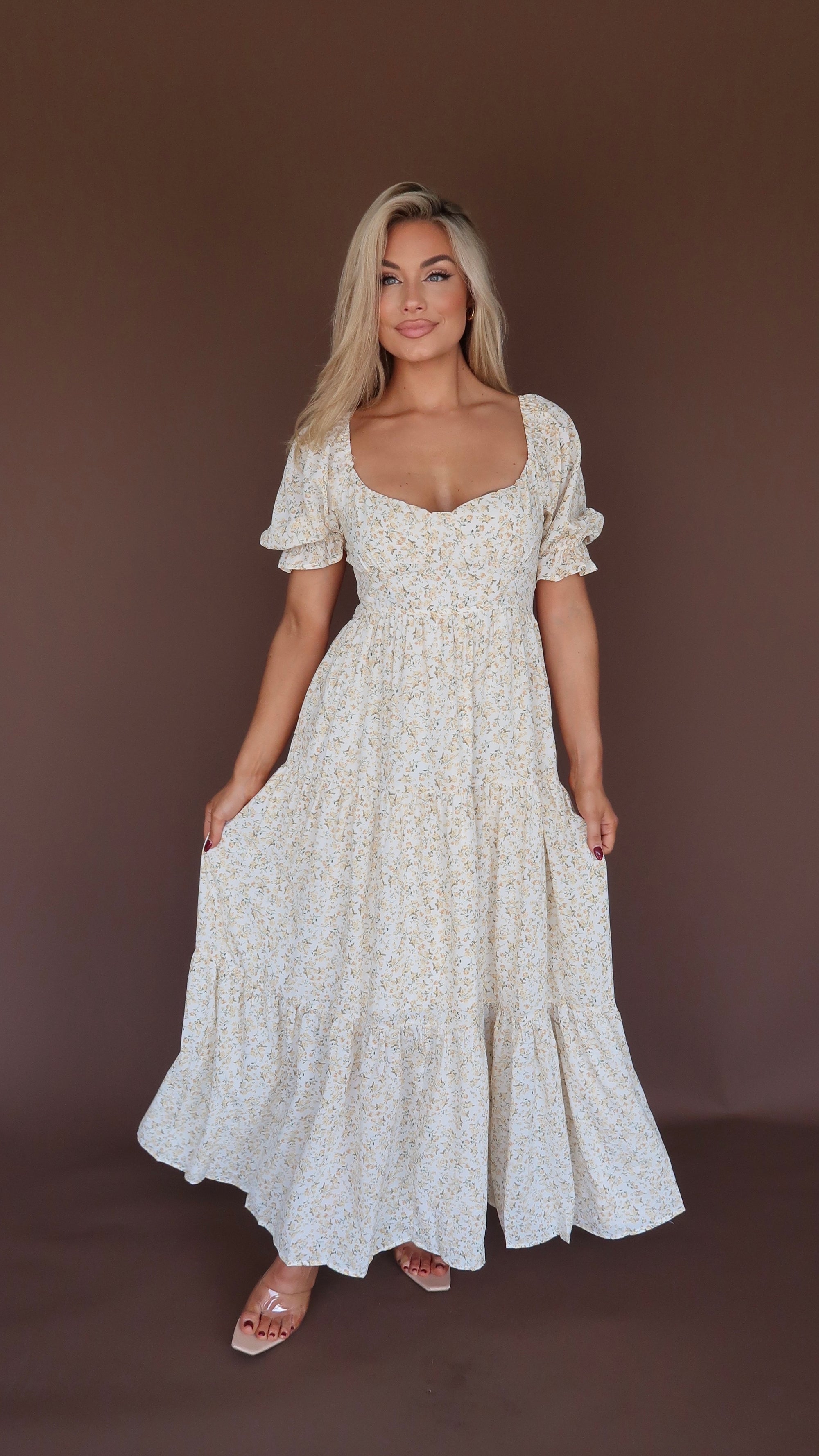 HEARTHSIDE FLORAL MAXI DRESS