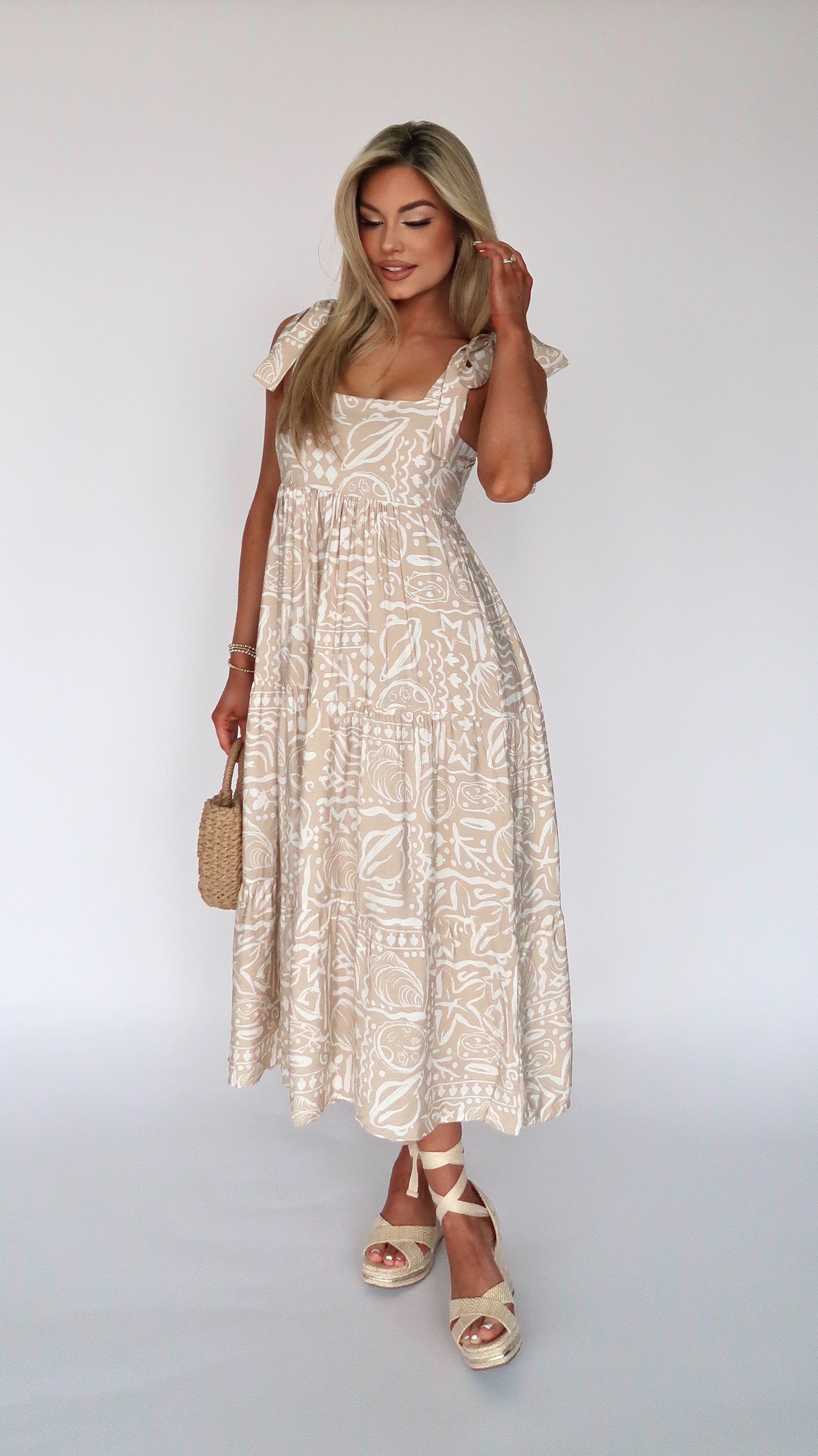 INLET SHELL PRINTED MAXI DRESS
