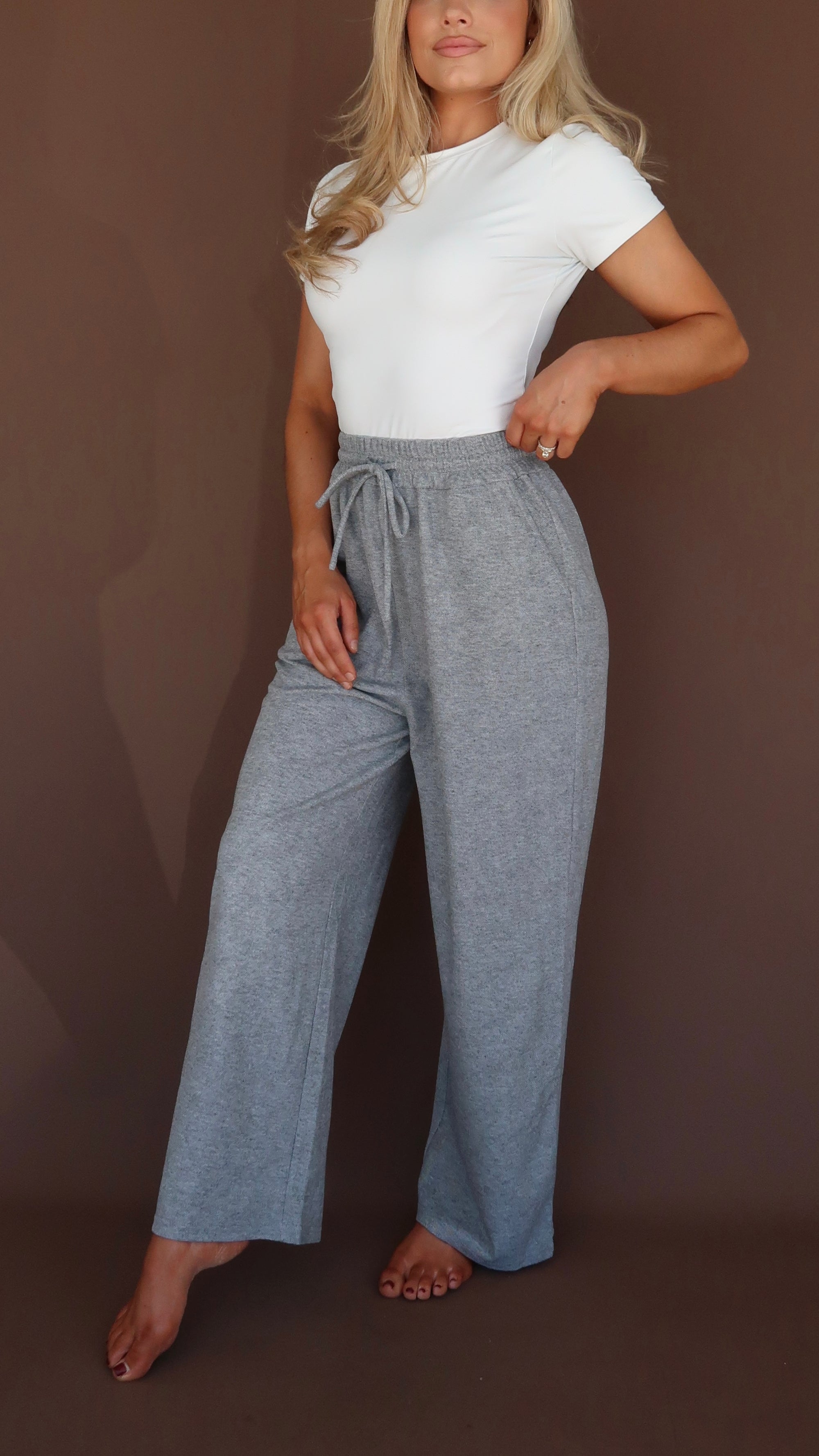 BARREL SWEATPANTS HEATHER GREY