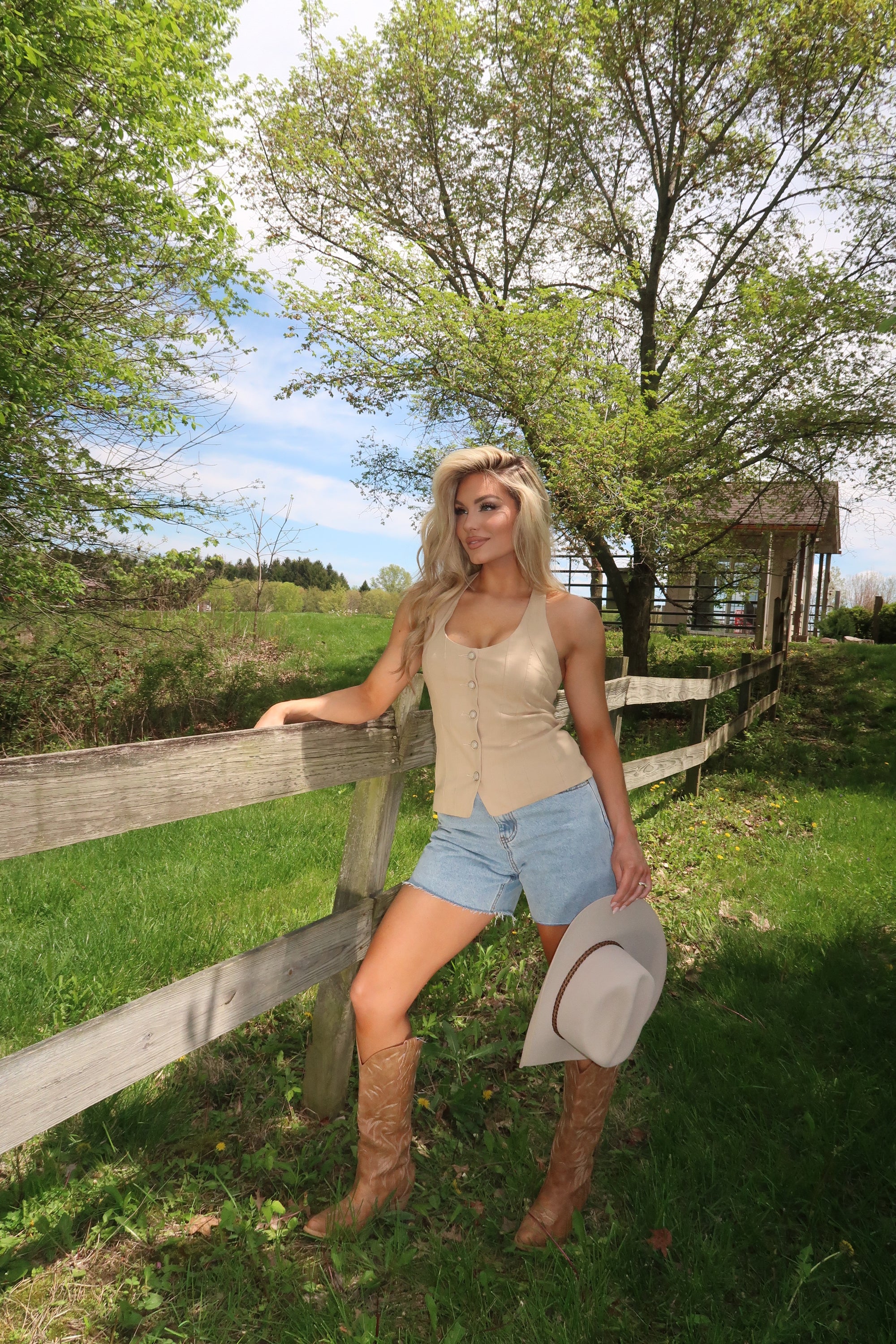 MESA HALTER PEARL TOP