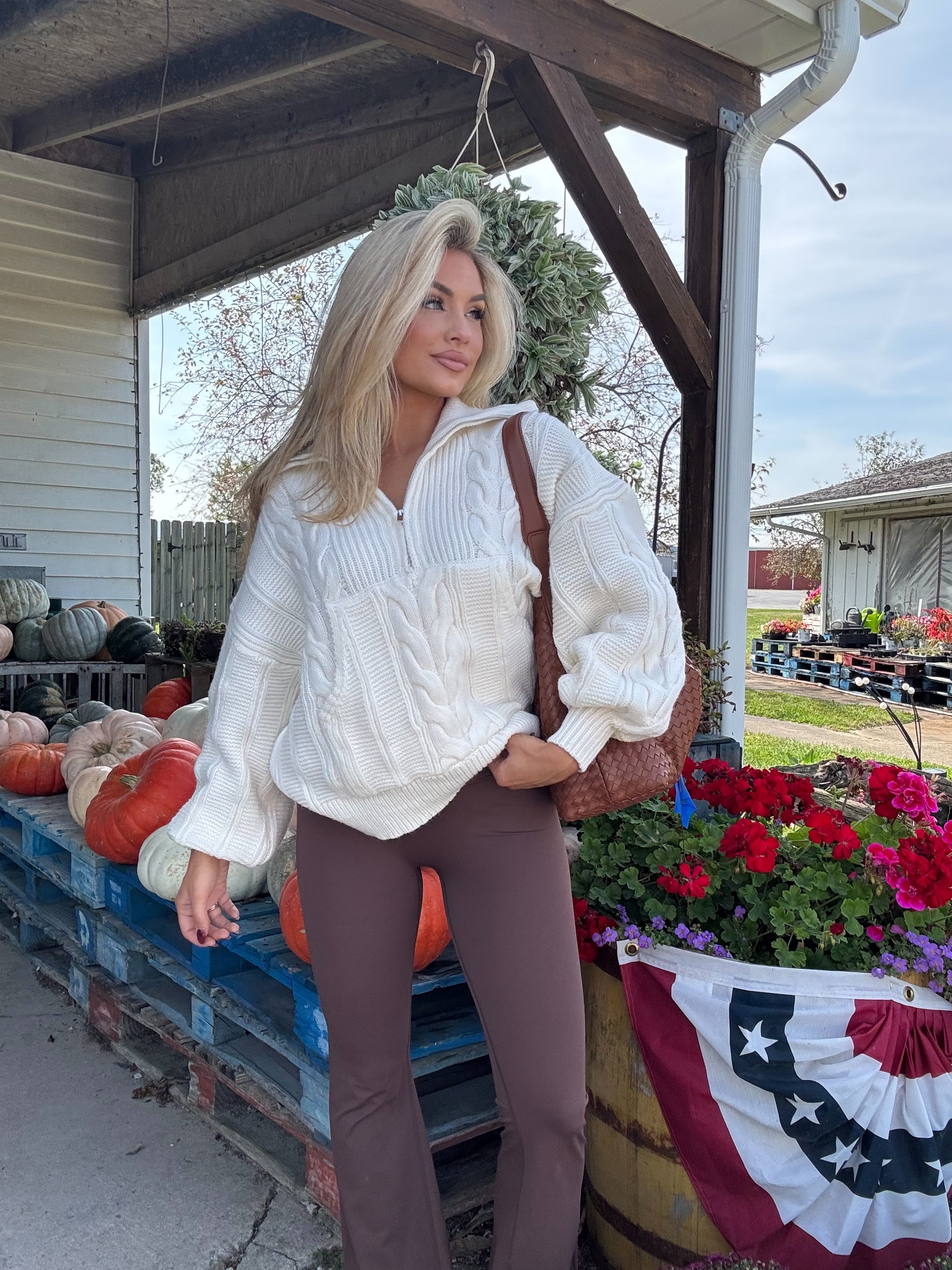 ERIKA CABLE KNIT PULLOVER CREAM