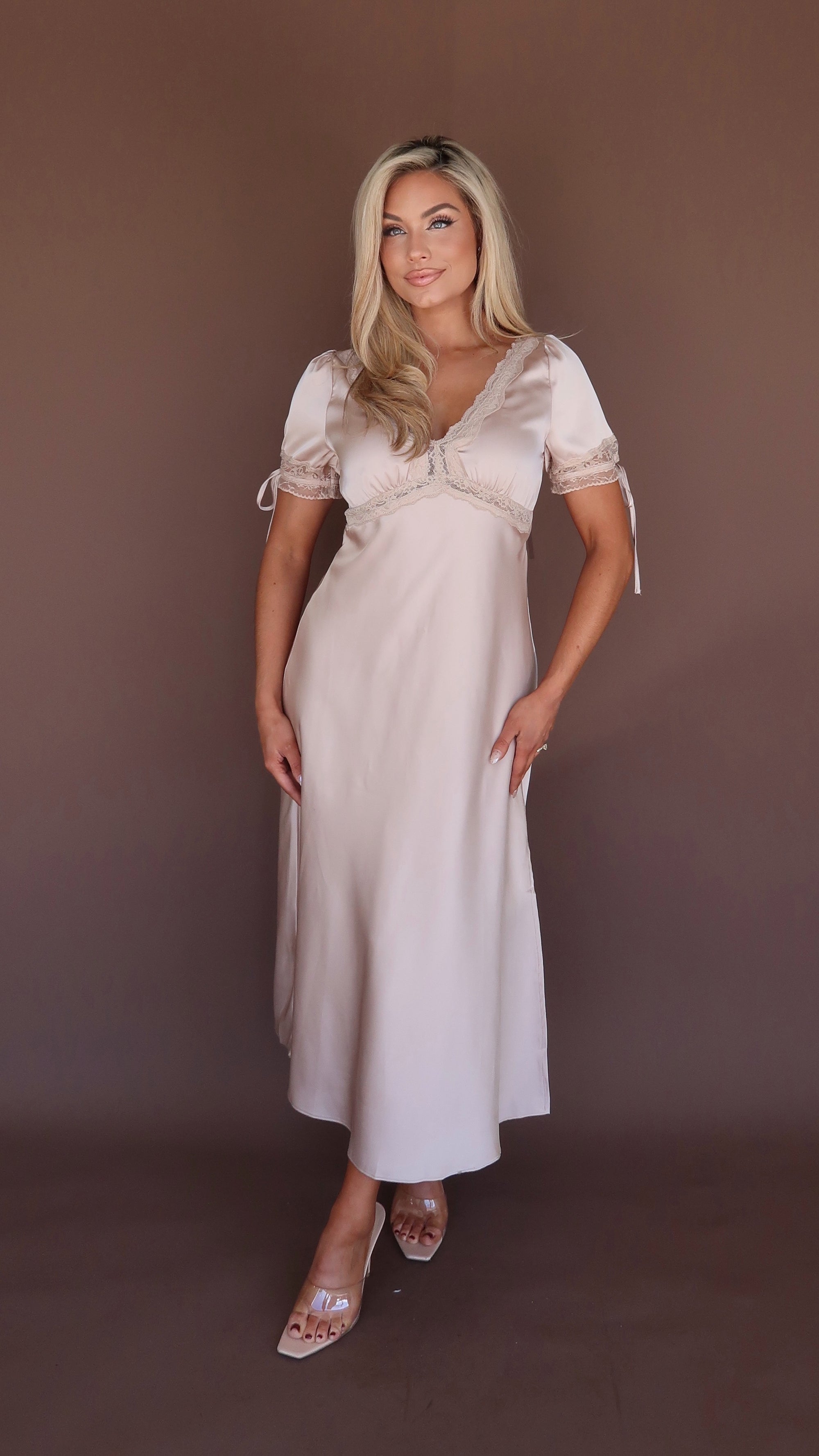 ROSALIE SATIN MIDI DRESS