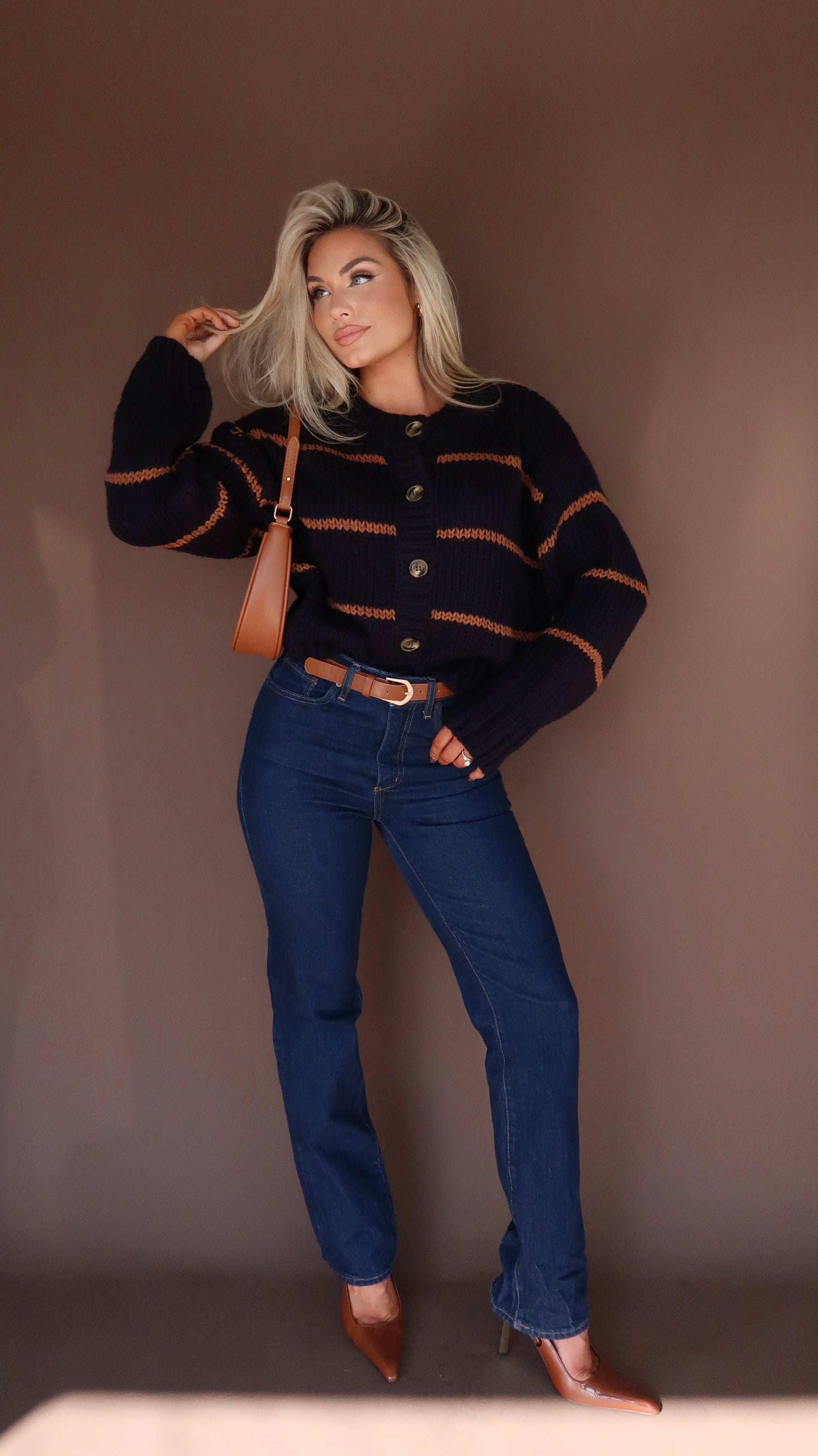 PENNIE STRIPED CARDIGAN