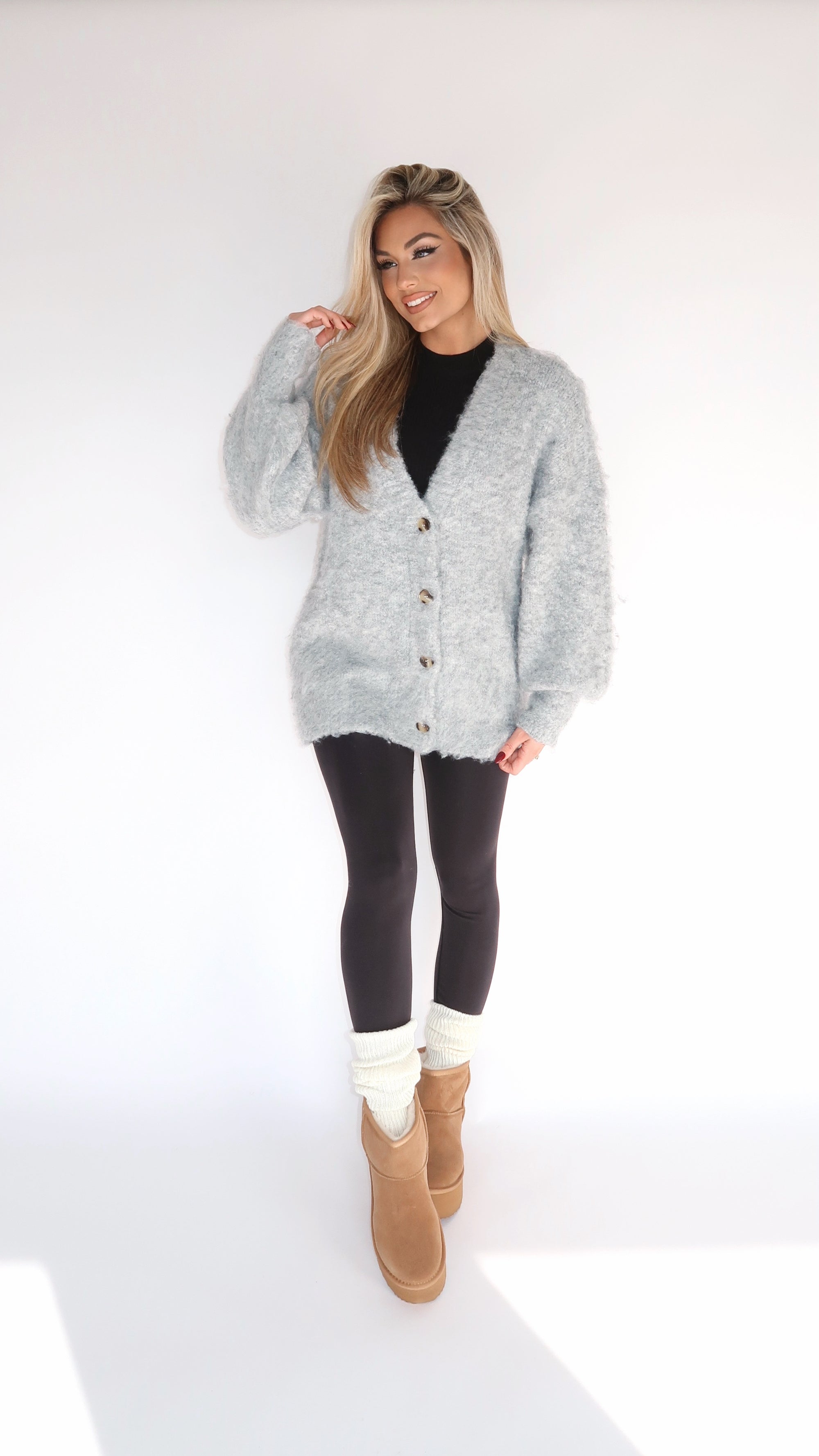 CABIN COZY CARDIGAN GREY