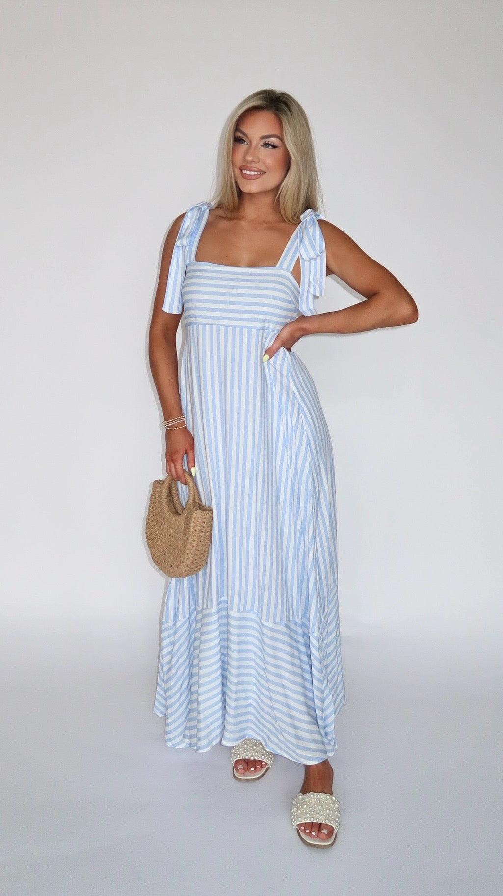 COASTLINE STRIPED MAXI DRESS