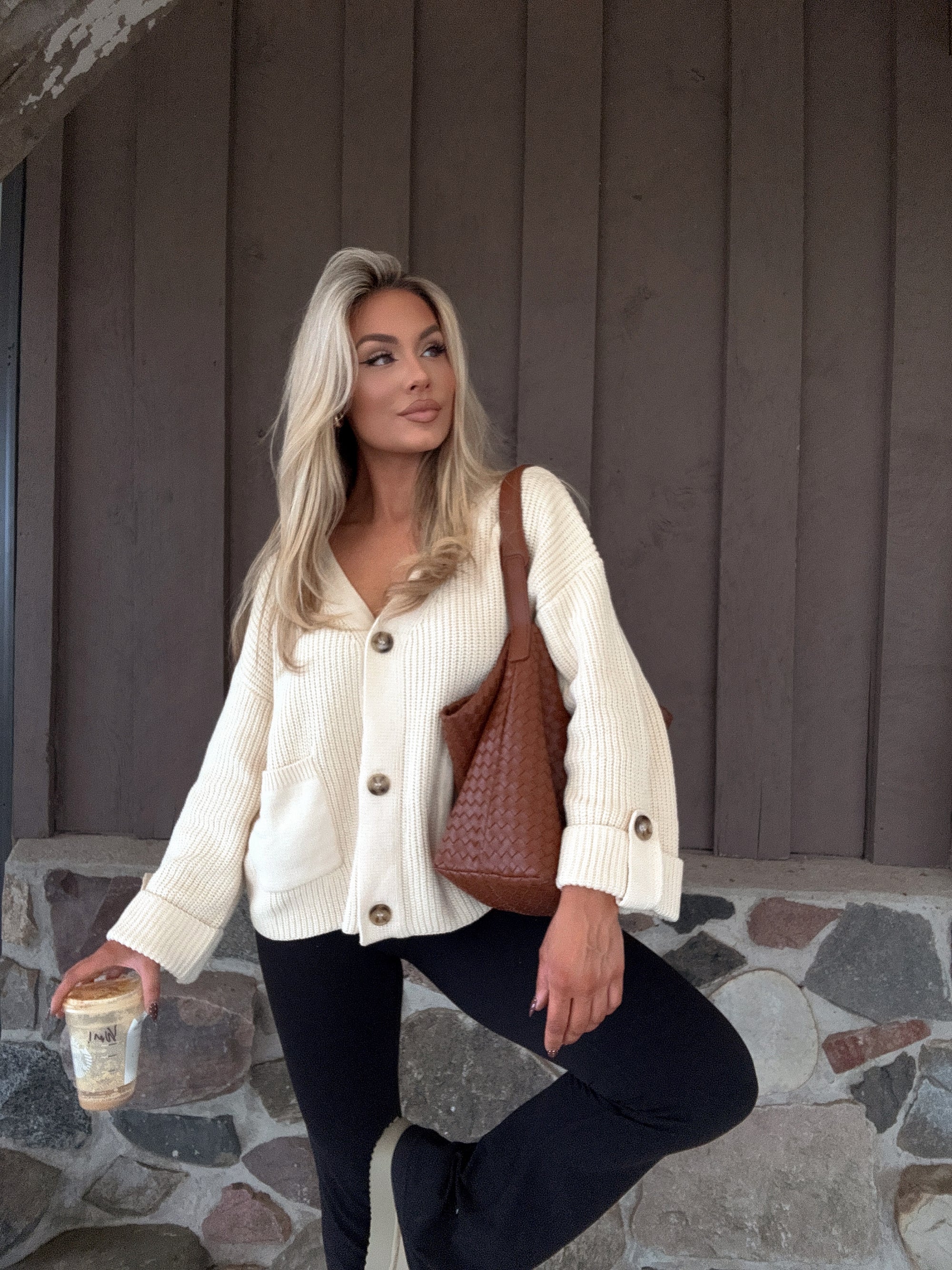 KENNA CHUNKY KNIT OVERSIZED CARDIGAN