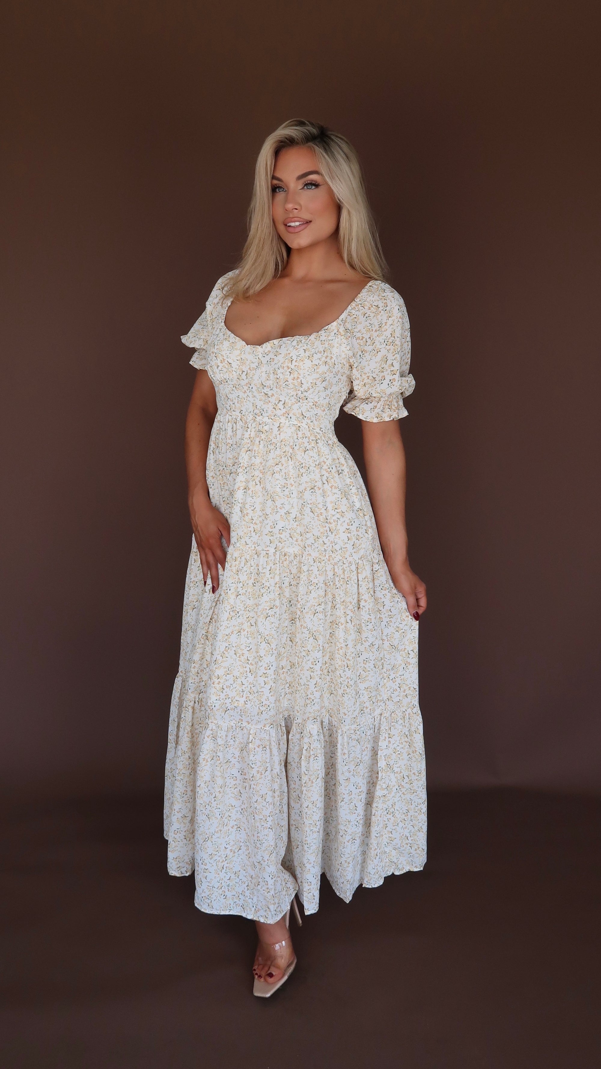 HEARTHSIDE FLORAL MAXI DRESS
