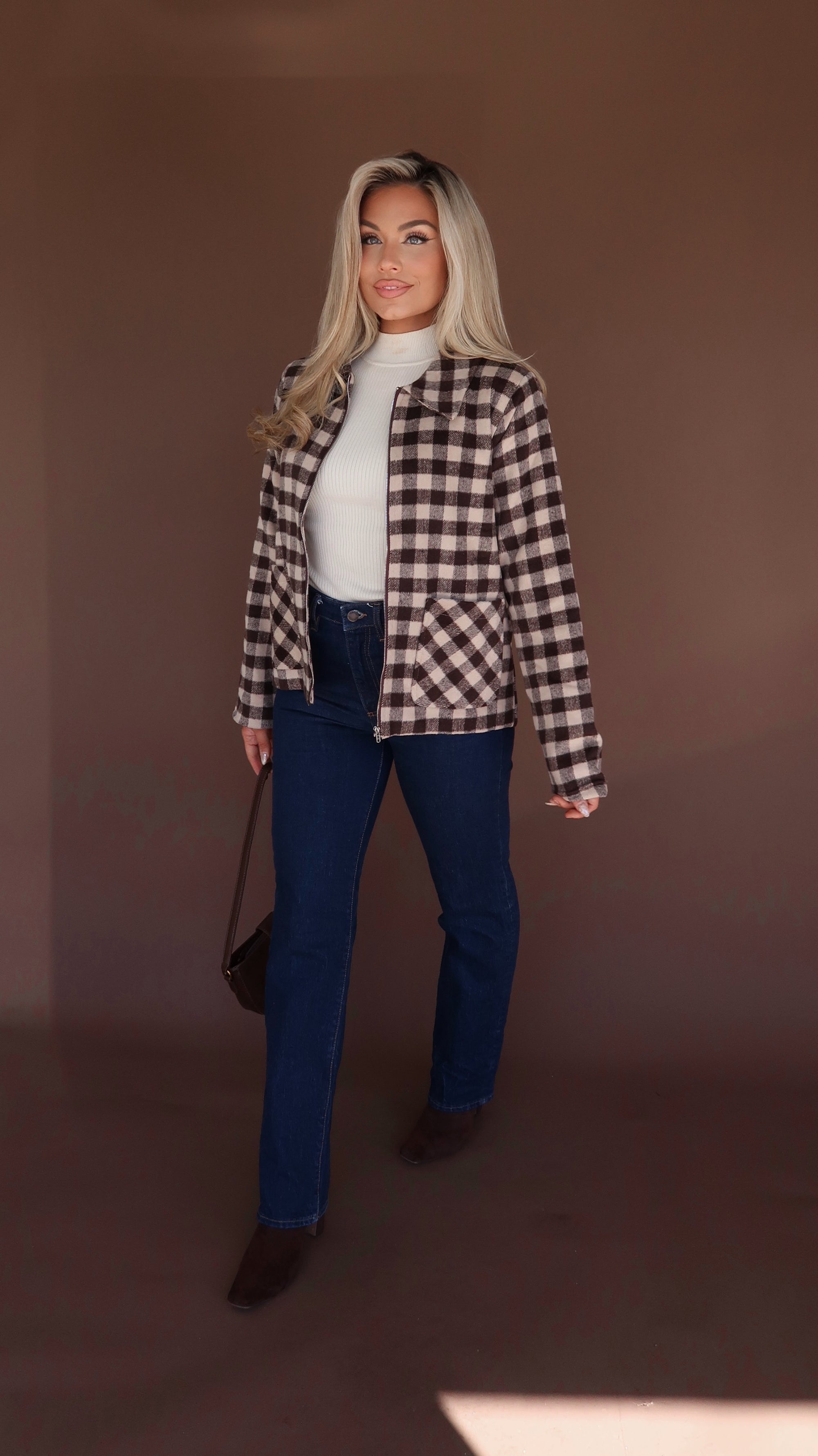 SPICED COCOA GINGHAM JACKET