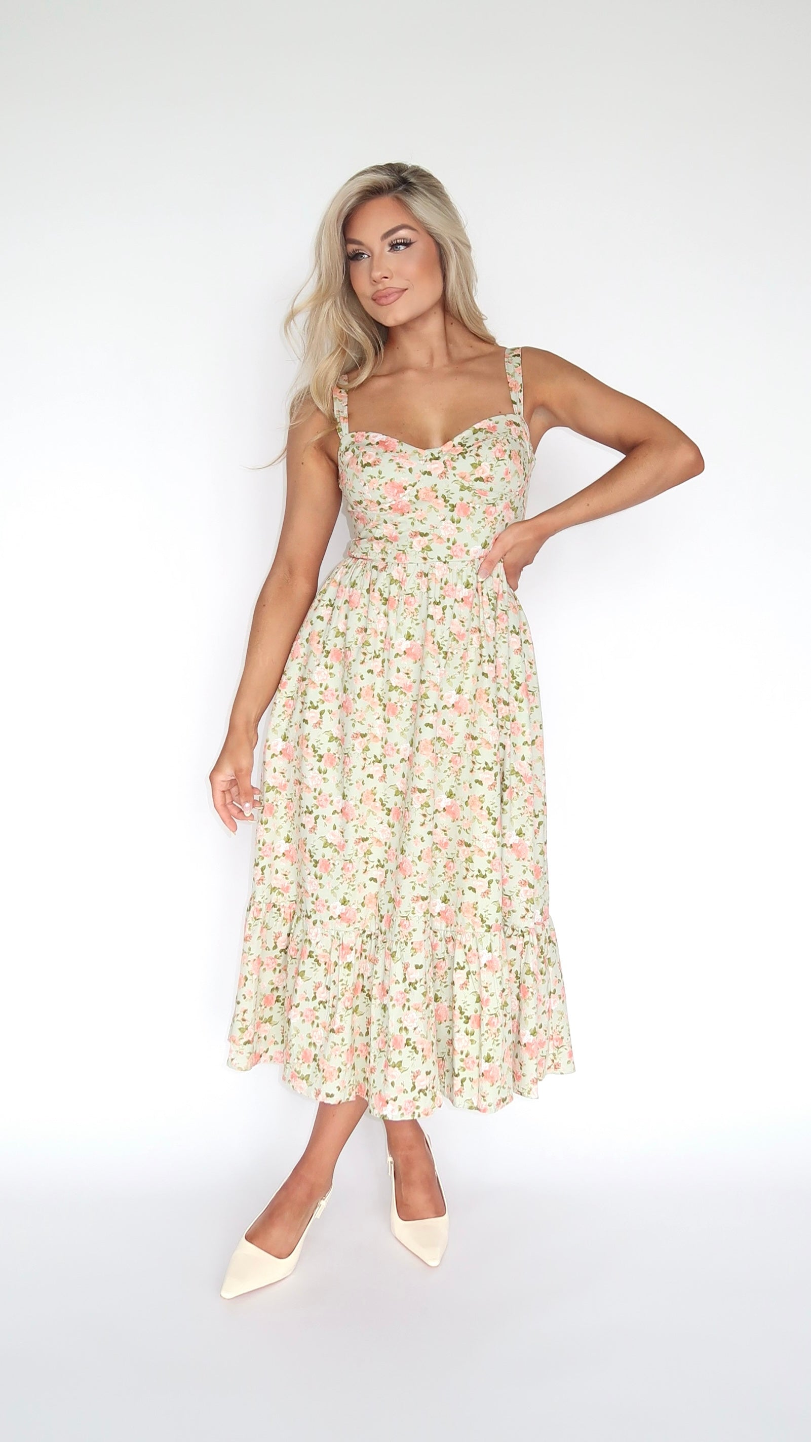 LILY FLORAL MIDI DRESS