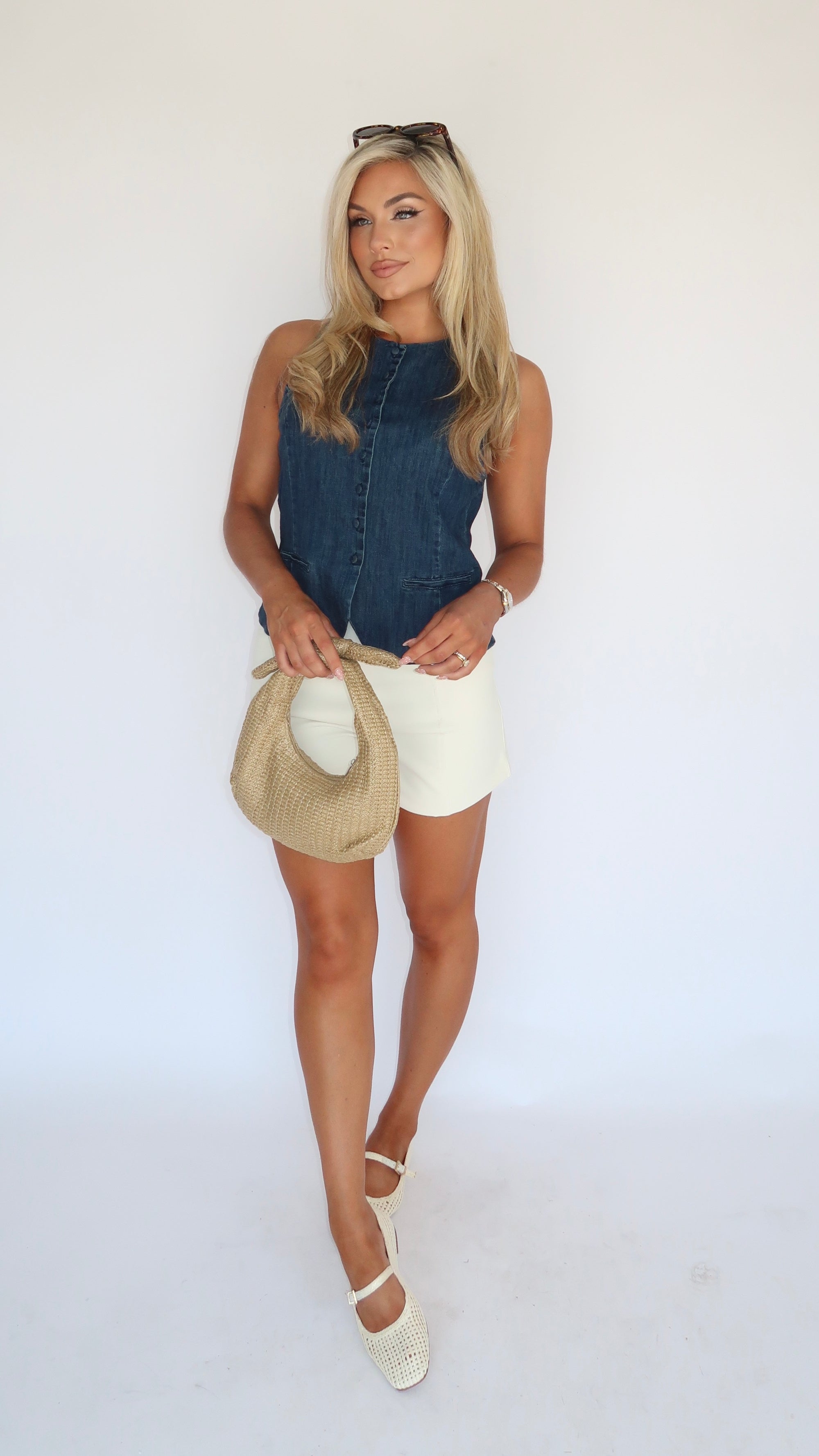 RUE DENIM VEST TOP