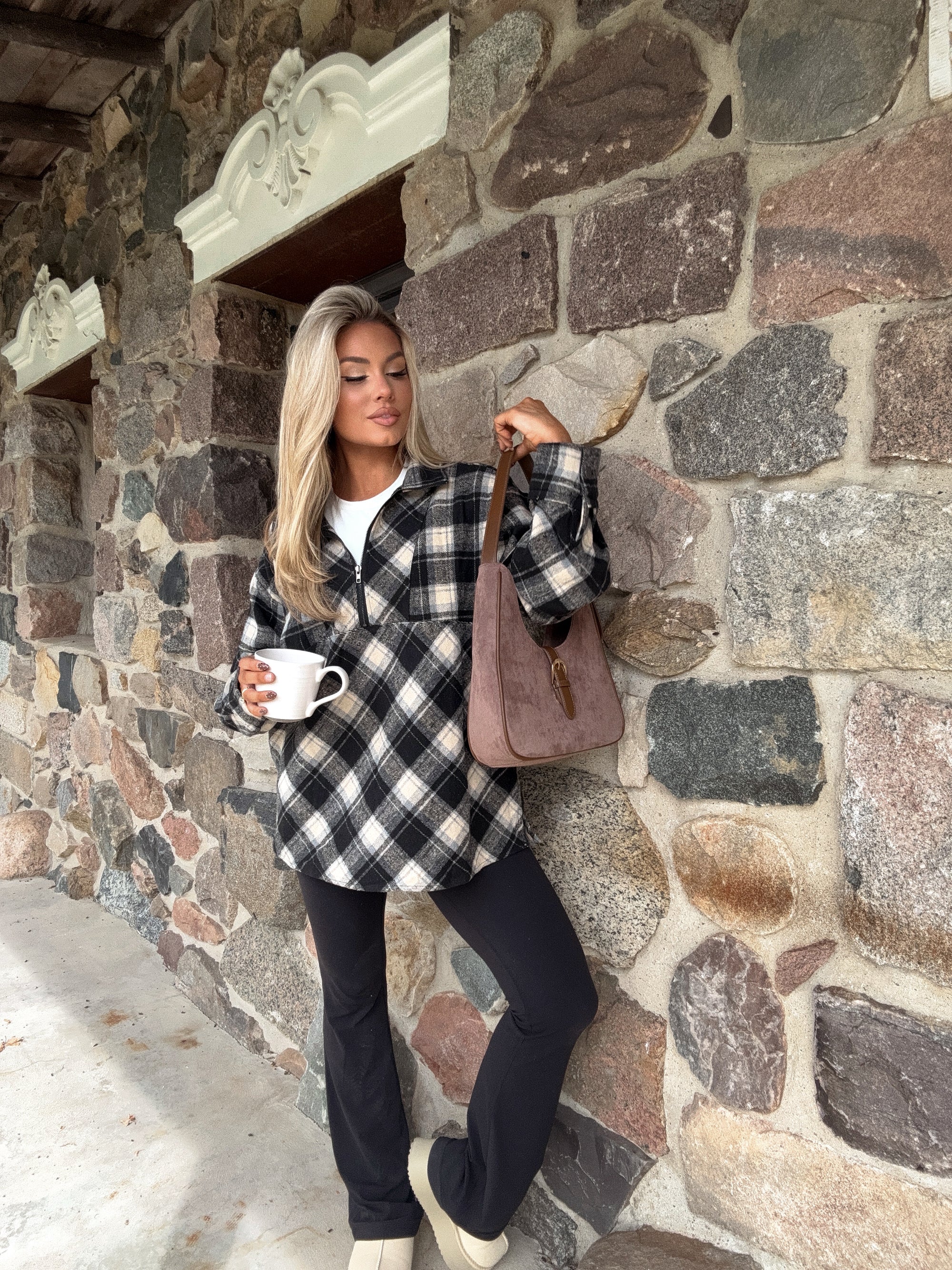 FIRESIDE PLAID PULLOVER