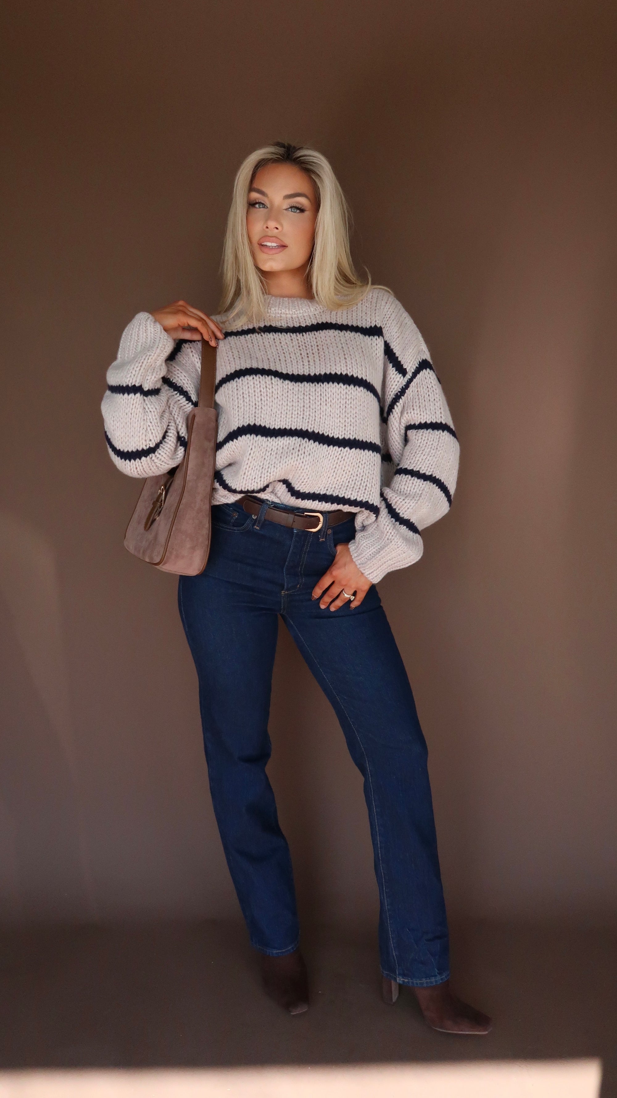 WOODLEY KNIT SWEATER BLACK/GREY