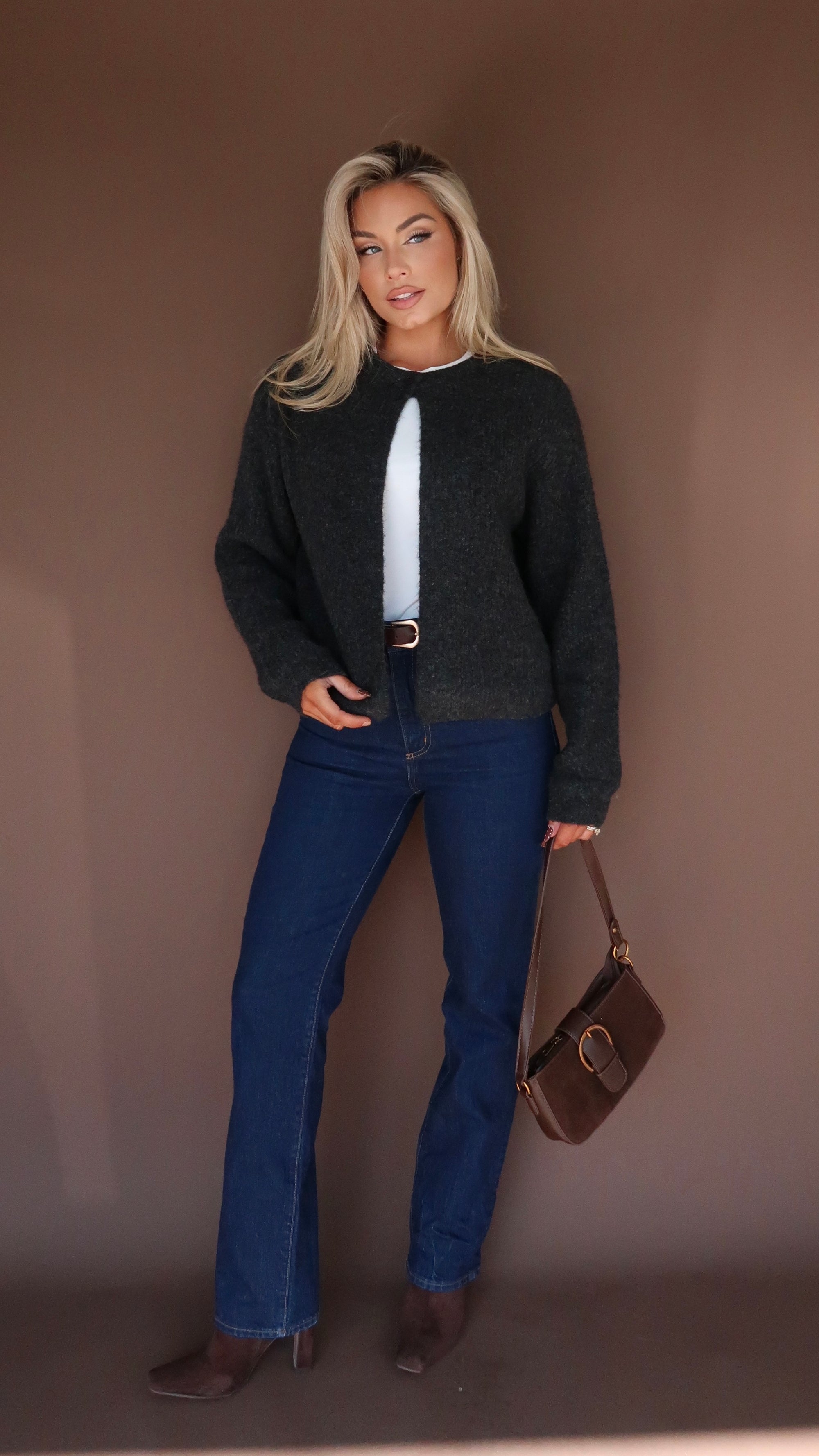 ASHWOOD CHARCOAL GREY CARDIGAN