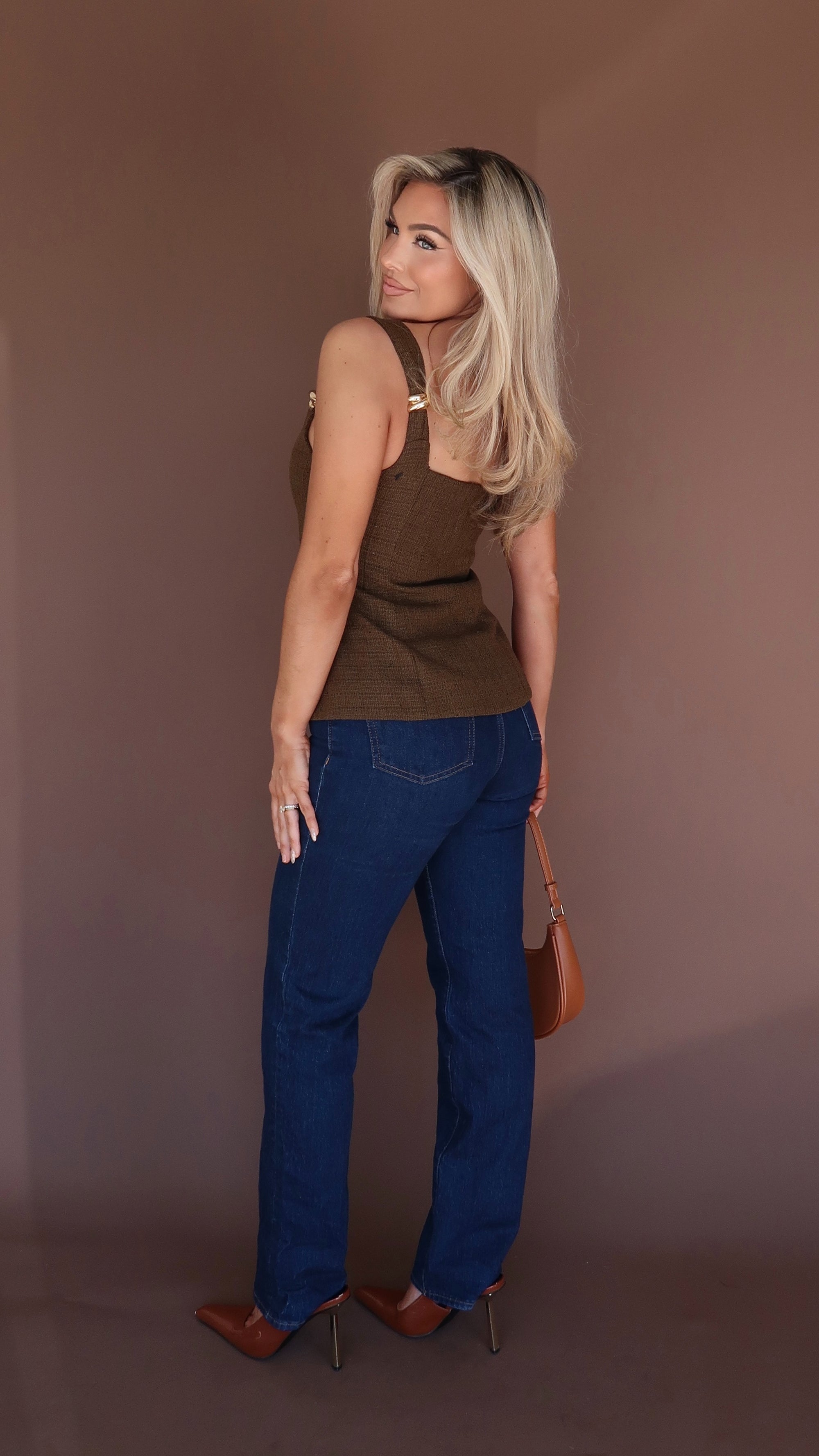 VIENNA TWEED STRUCTURED TOP OLIVE