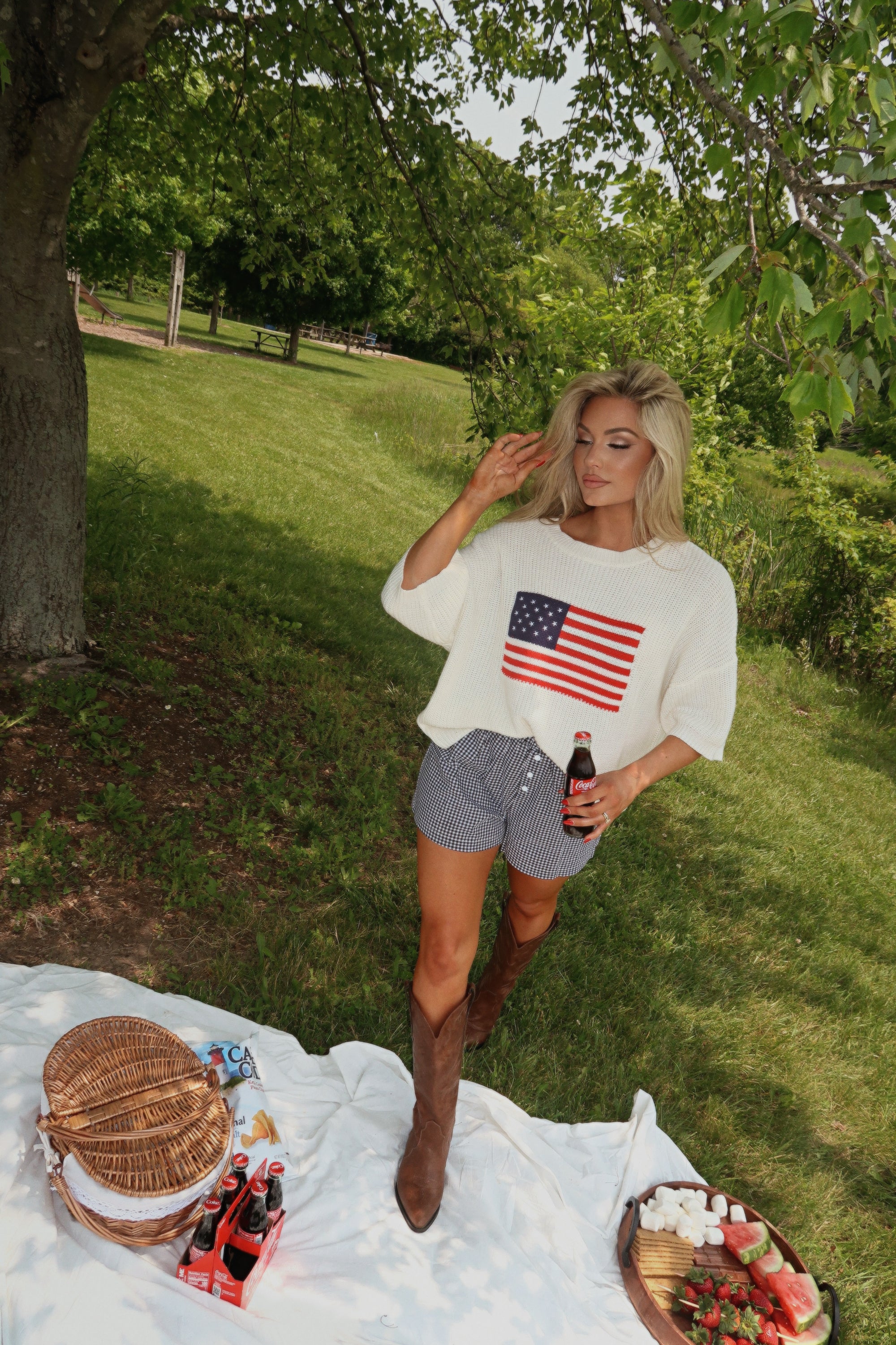 LIBERTY FLAG SWEATER CREAM