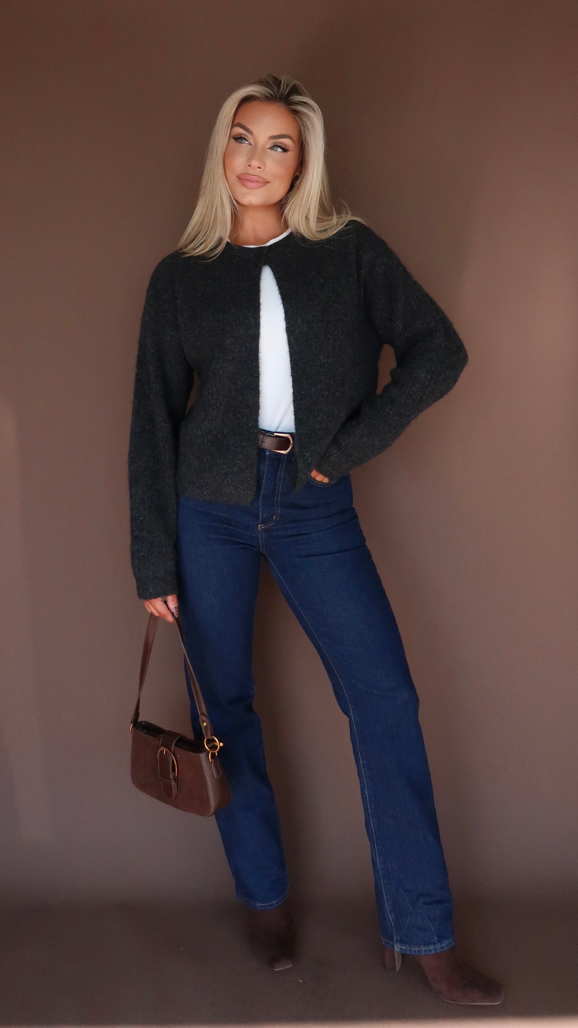 ASHWOOD CHARCOAL GREY CARDIGAN