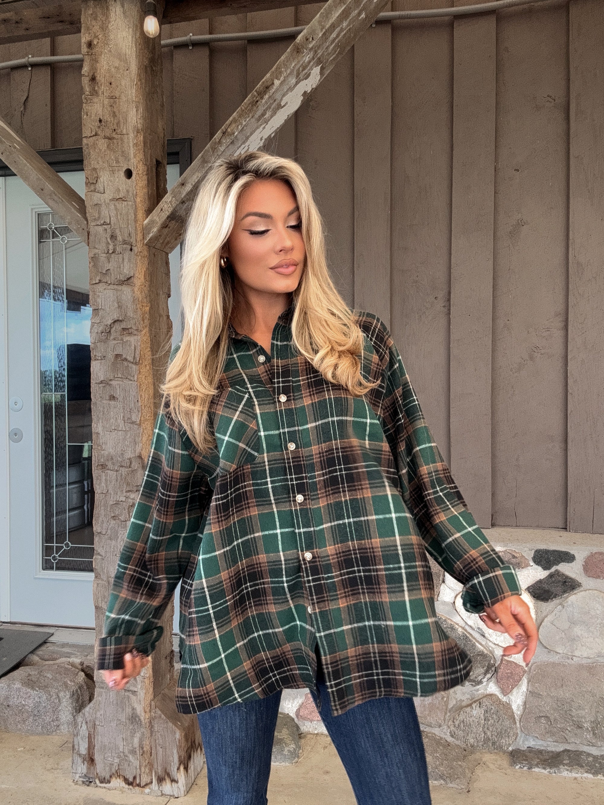 AUGUST GREEN PLAID FLANNEL