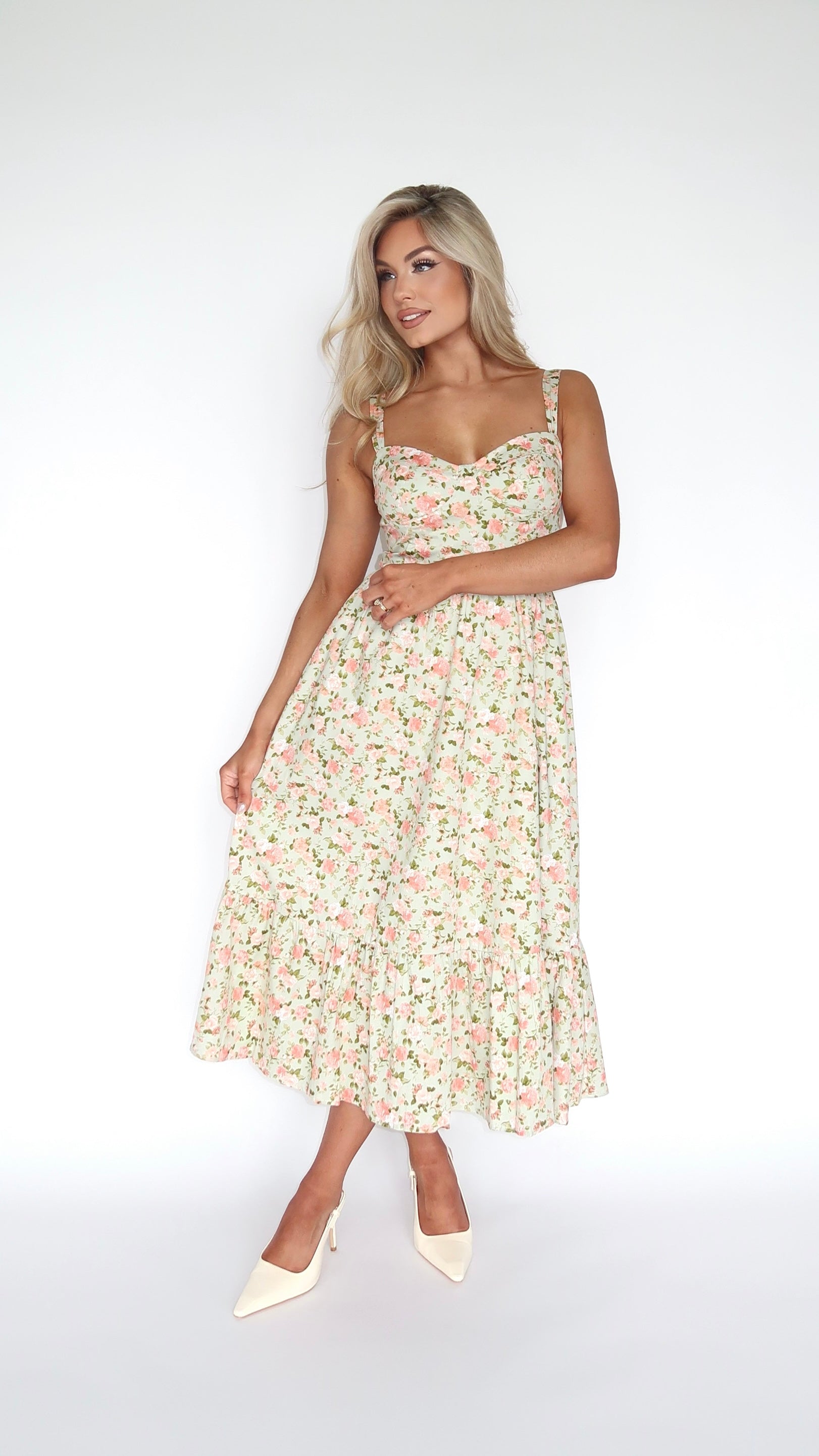LILY FLORAL MIDI DRESS
