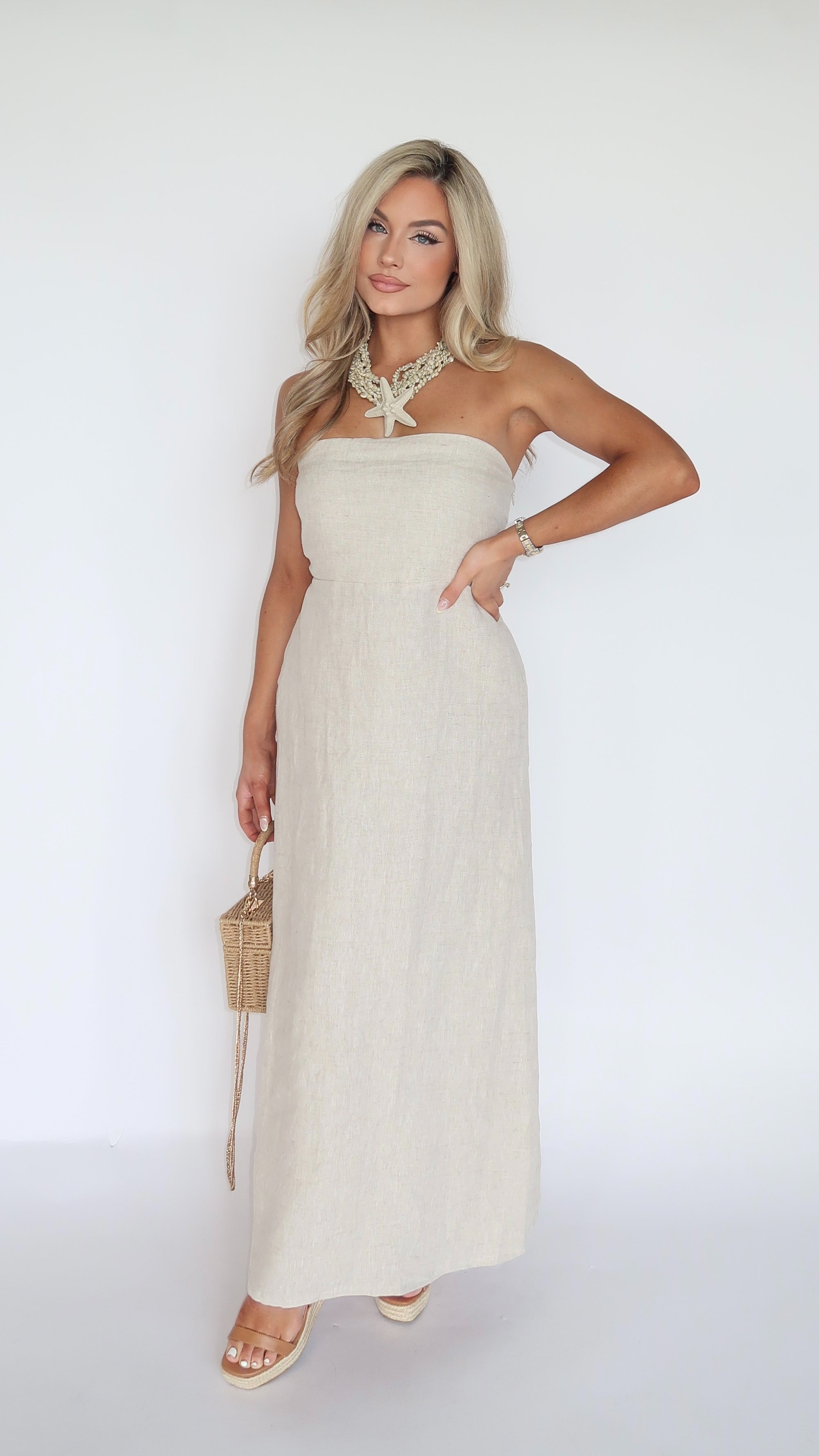 ISLA SANDS MAXI DRESS OATMEAL