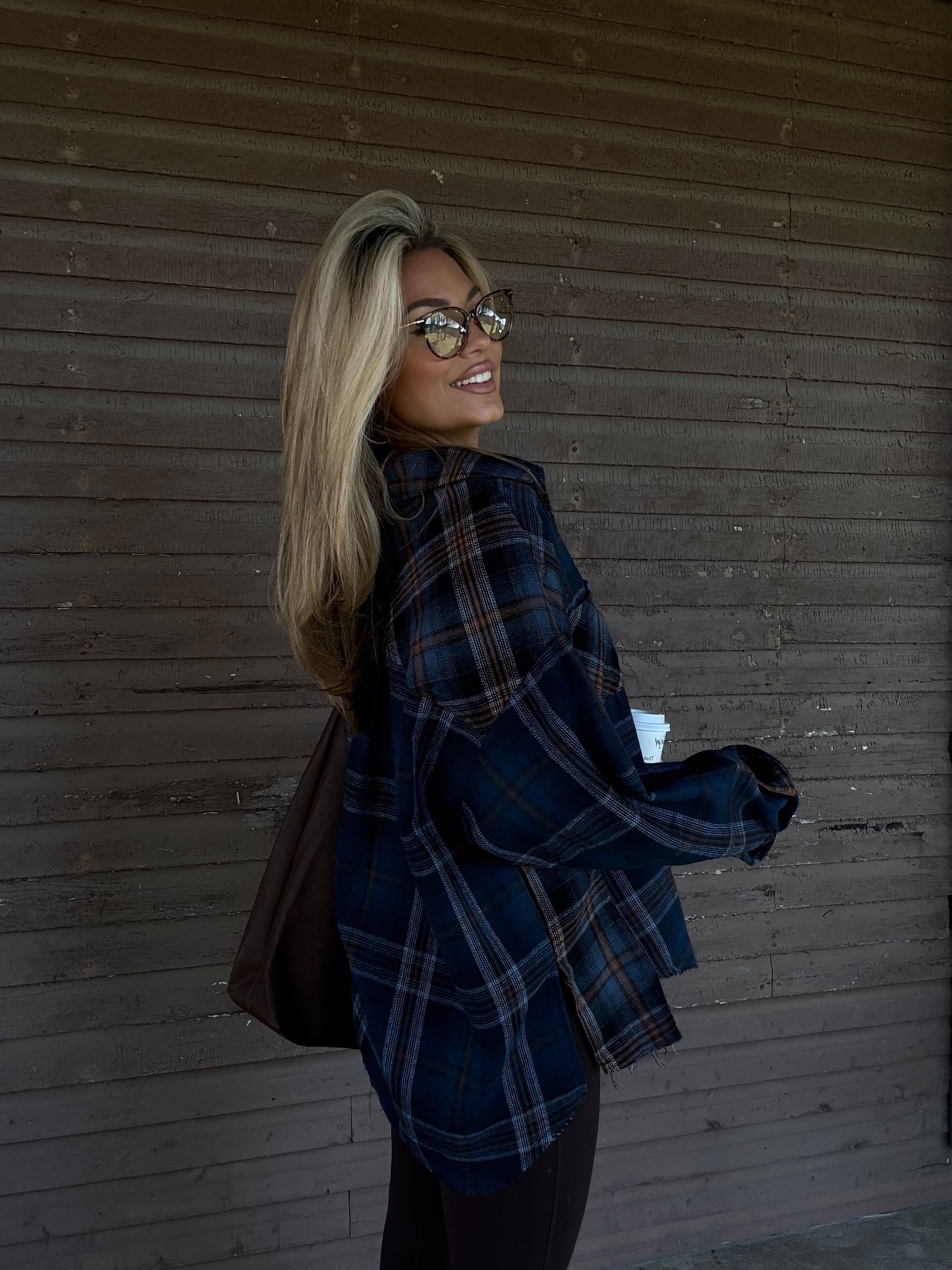 AUGUST NAVY PLAID FLANNEL