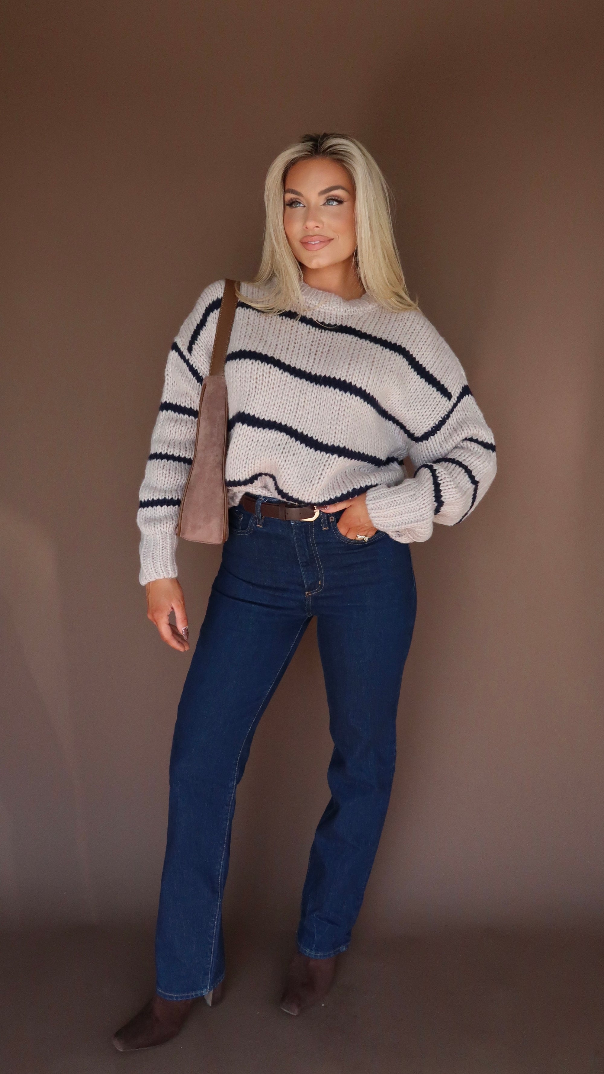 WOODLEY KNIT SWEATER BLACK/GREY
