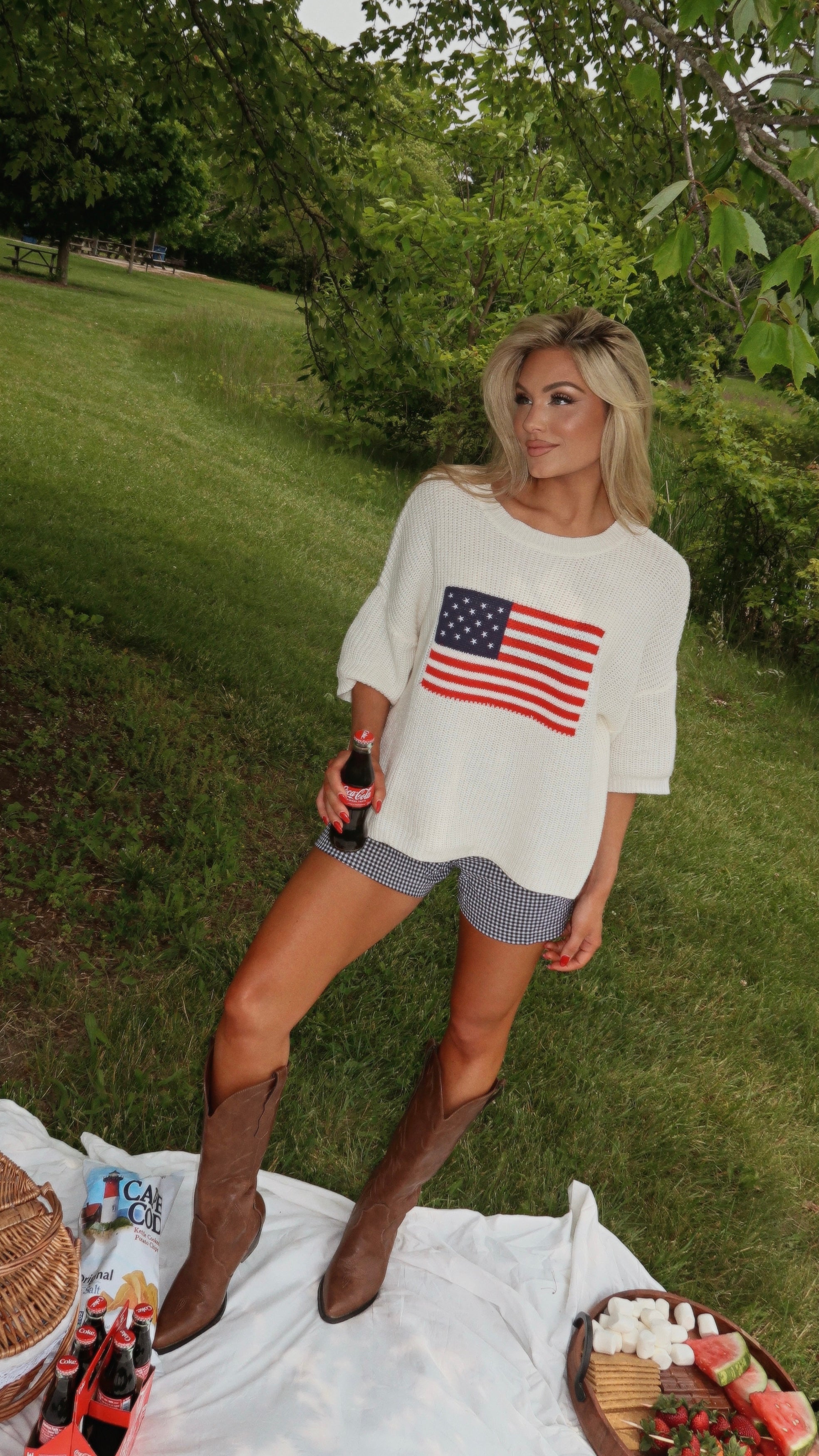 LIBERTY FLAG SWEATER CREAM