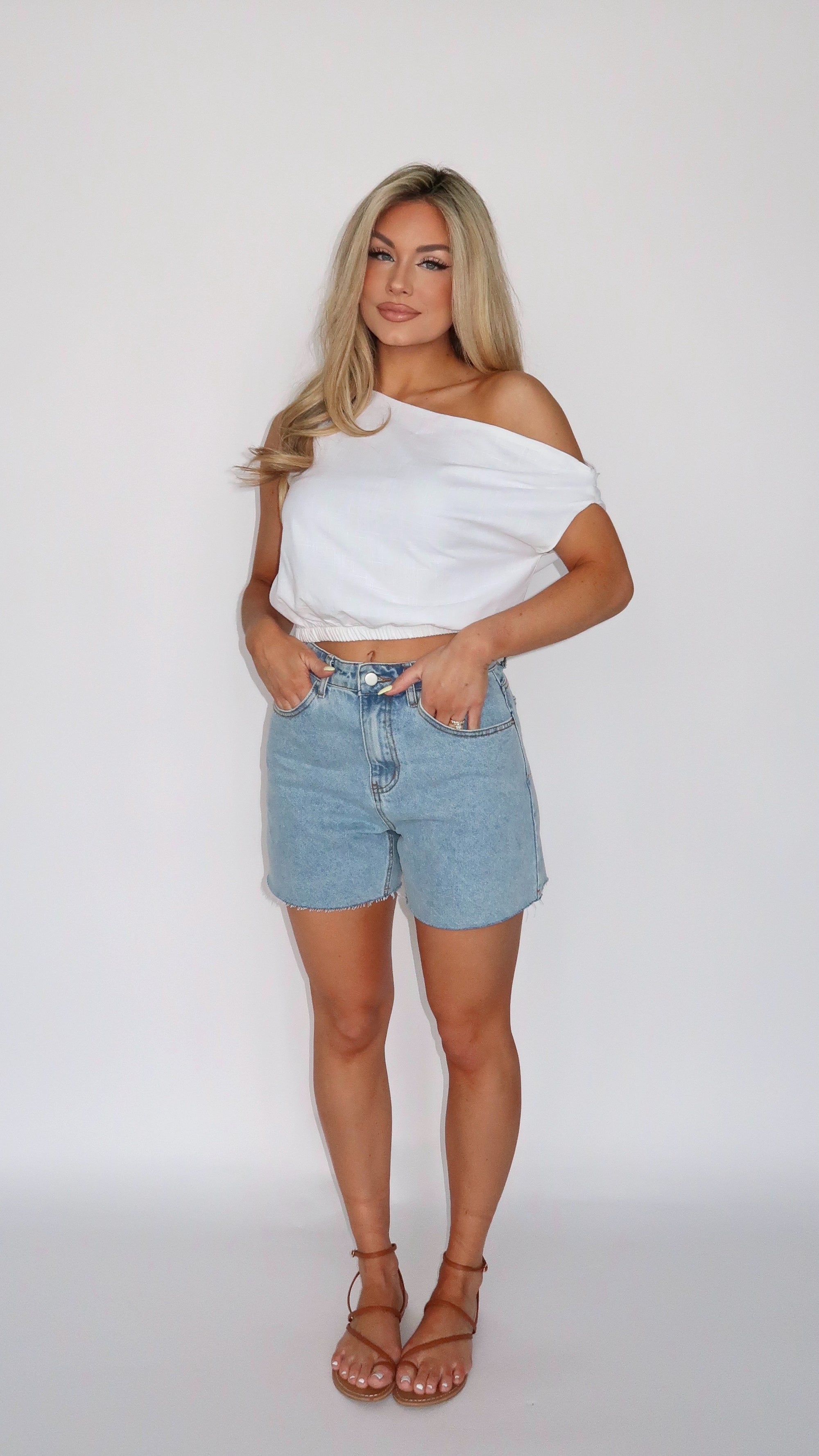 WAVERLY HIGH WAISTED VINTAGE DENIM SHORTS