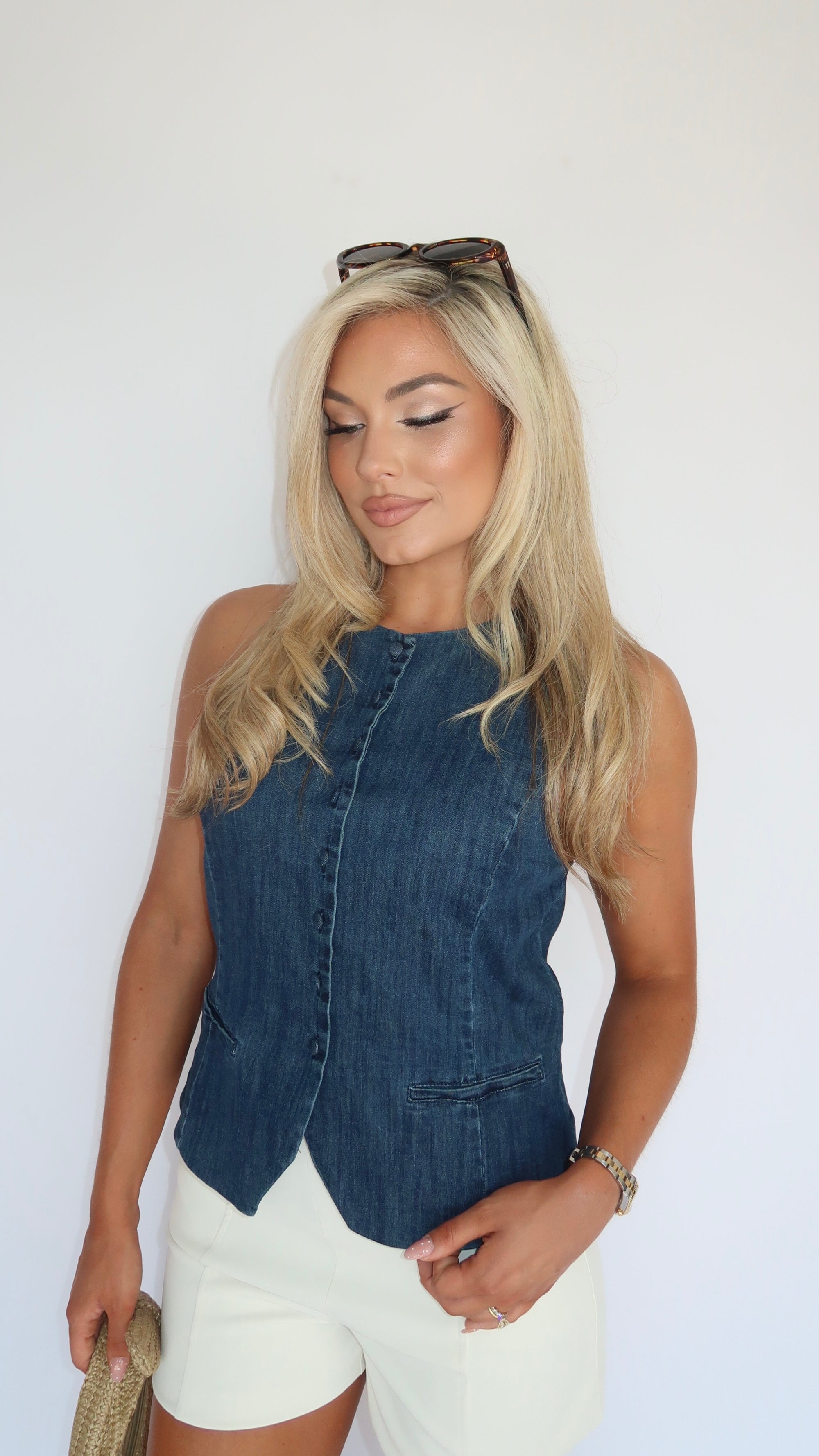 RUE DENIM VEST TOP