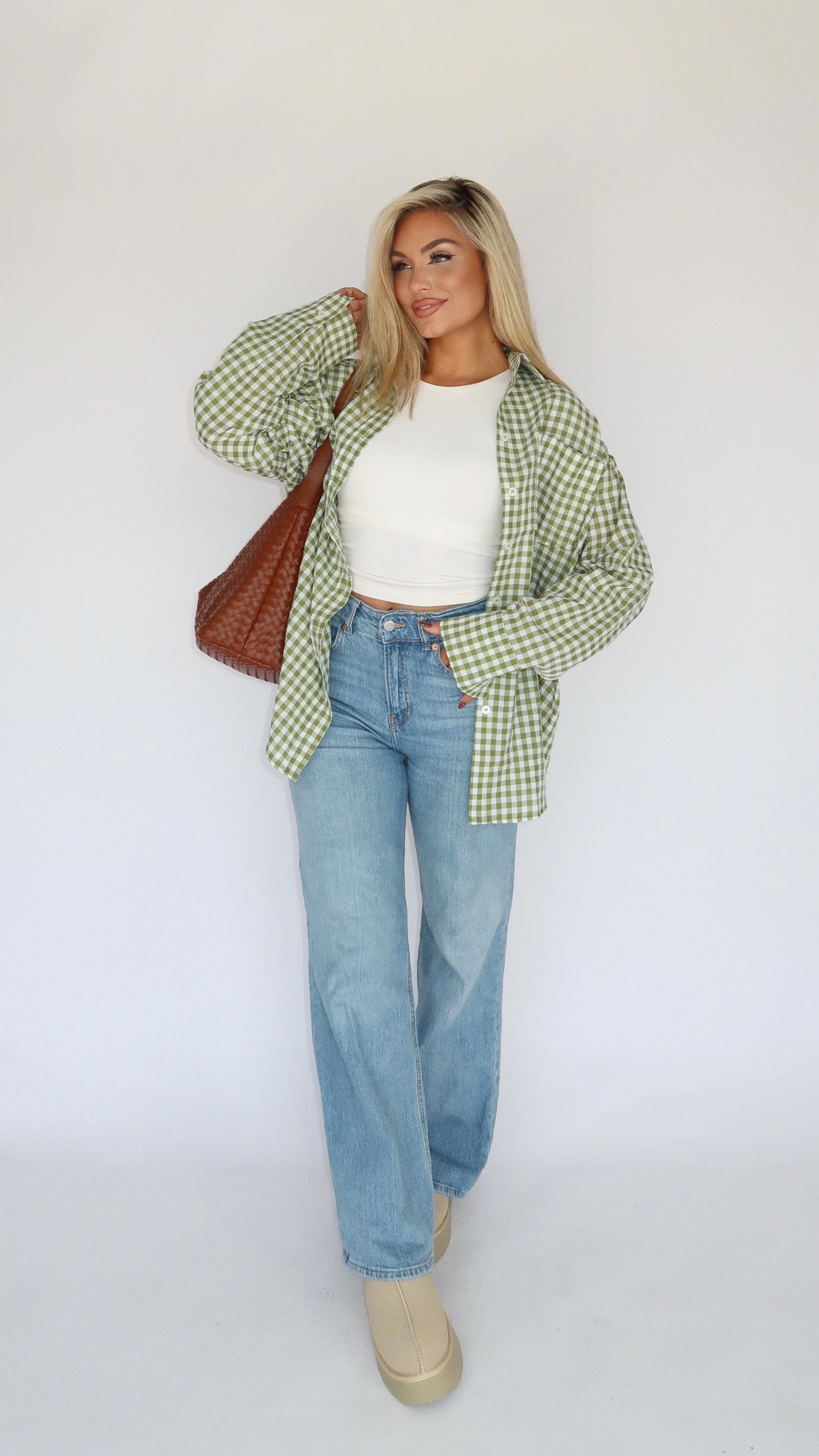 NANTUCKET GINGHAM BUTTON DOWN SAGE