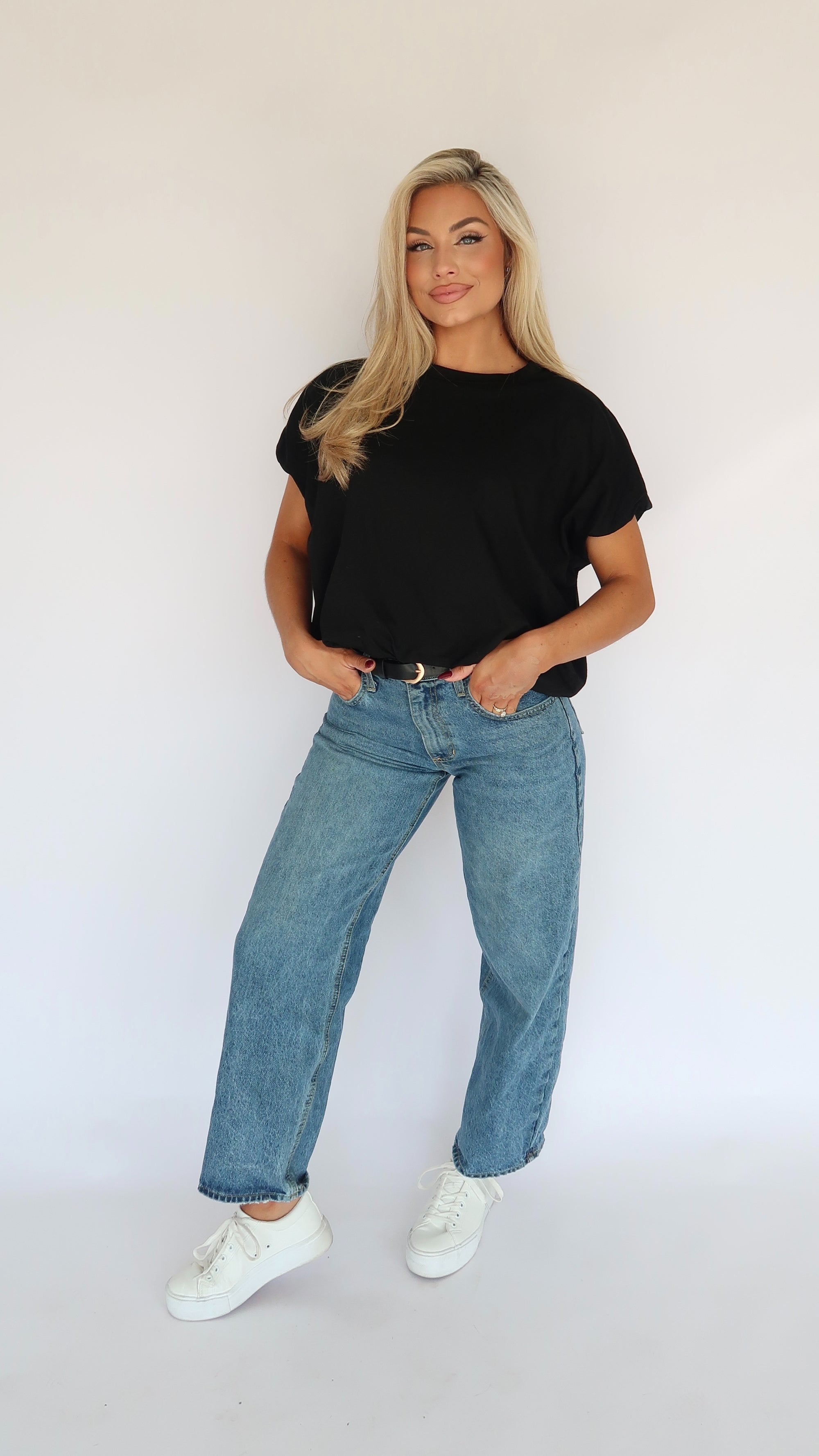 BUBBLE TEE TOP BLACK