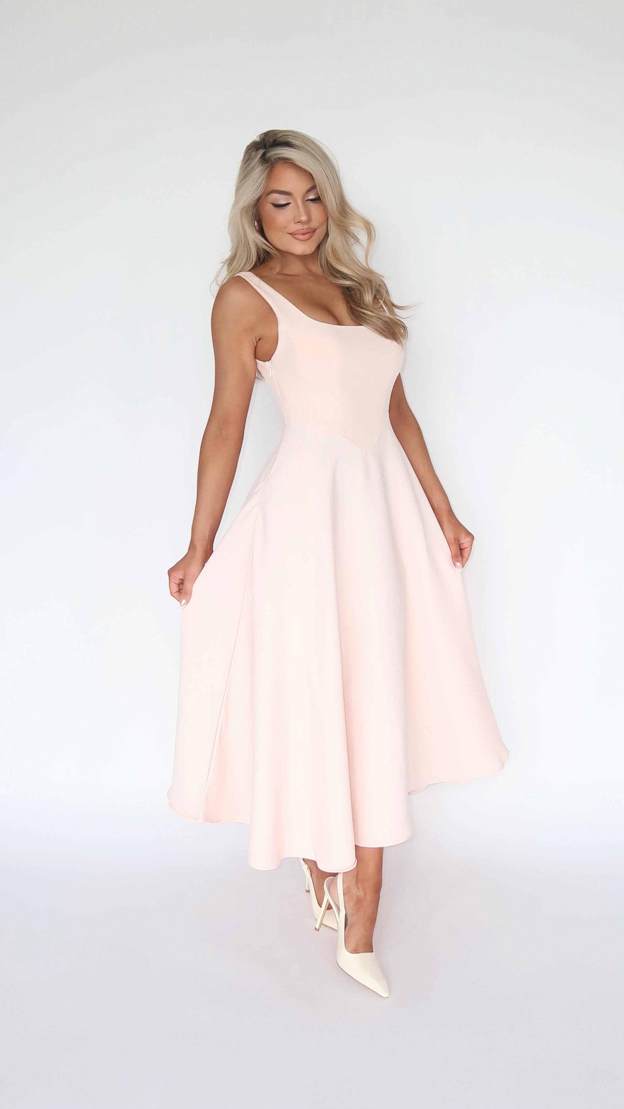 ROSALIND MUSE MIDI DRESS SOFT PINK