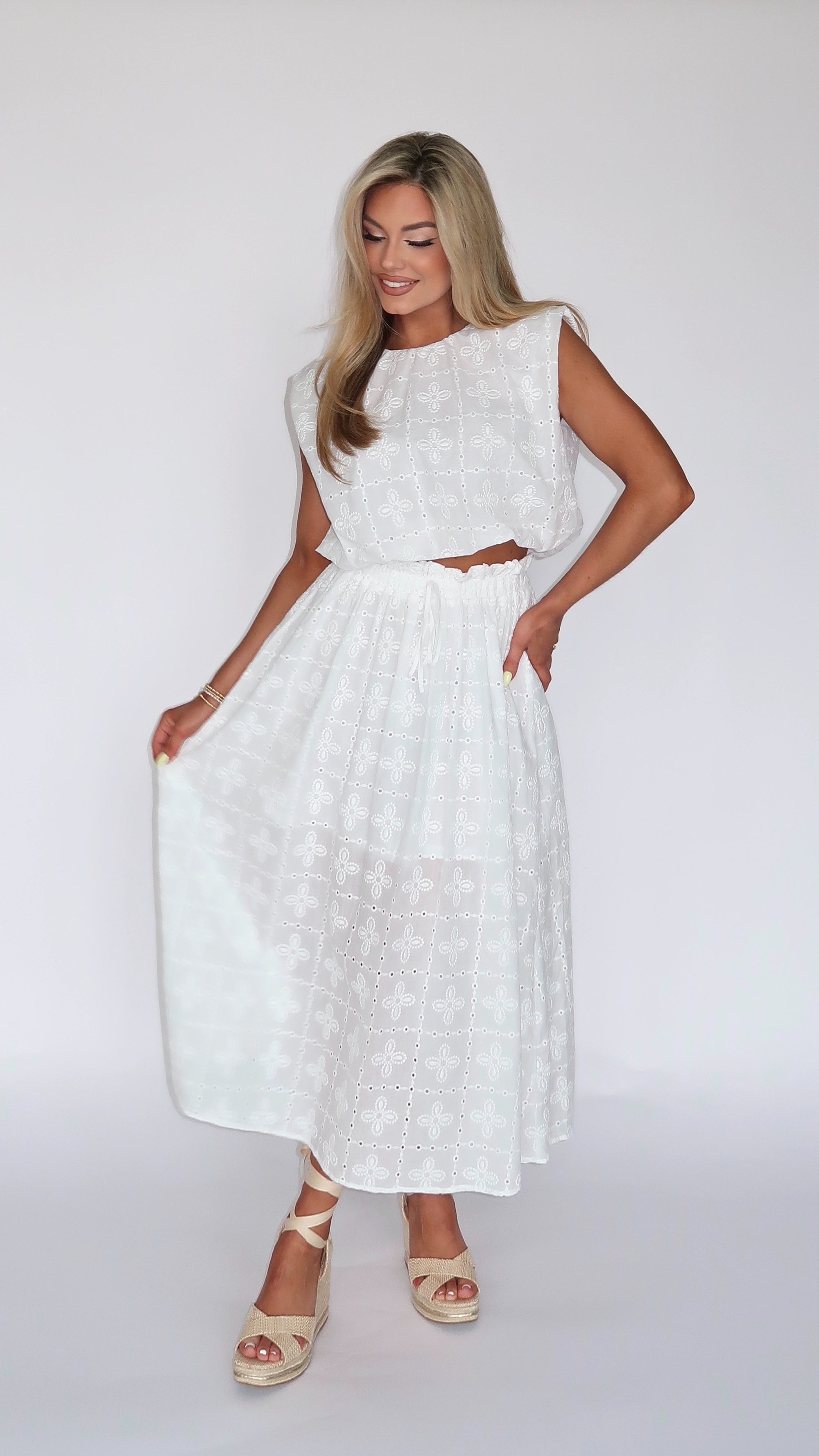 PALM BEACH EYELET SKIRT