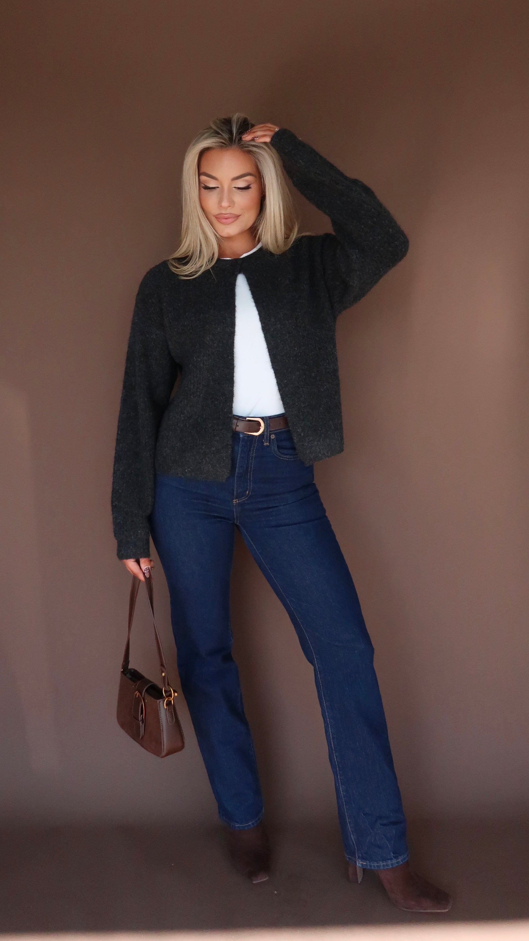 ASHWOOD CHARCOAL GREY CARDIGAN