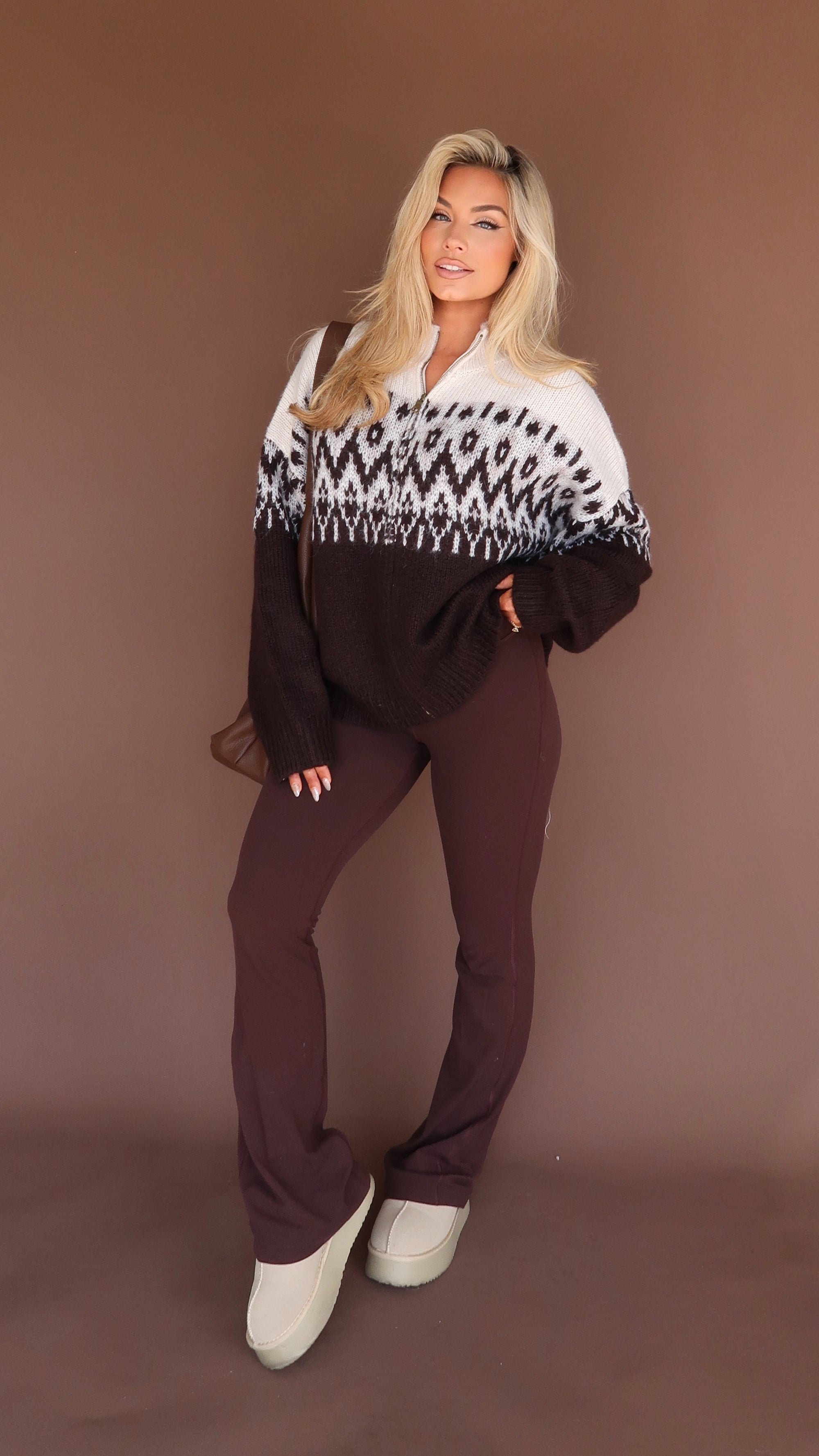 FAIRE ISLE ZIP UP SWEATER