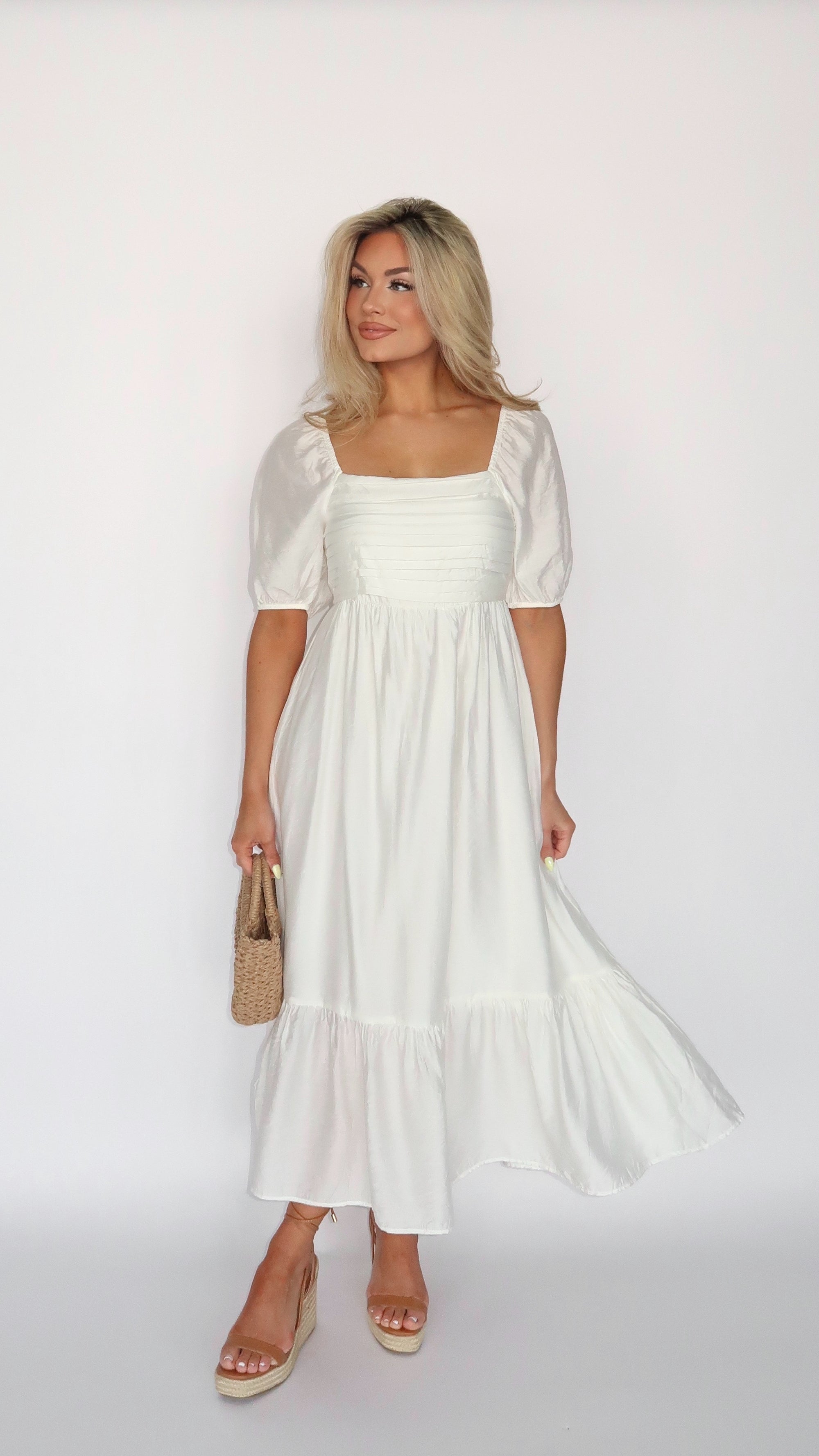 JOSIE WHITE MIDI DRESS