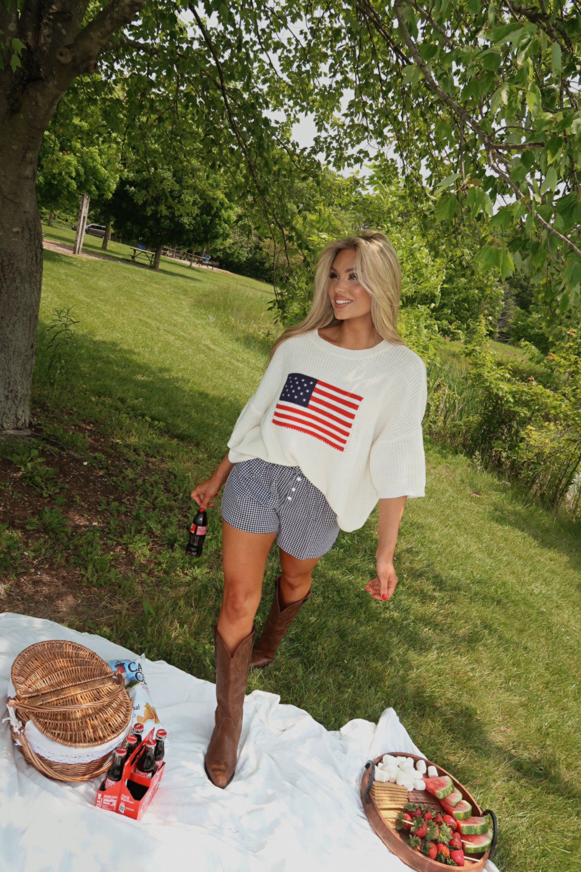 LIBERTY FLAG SWEATER CREAM