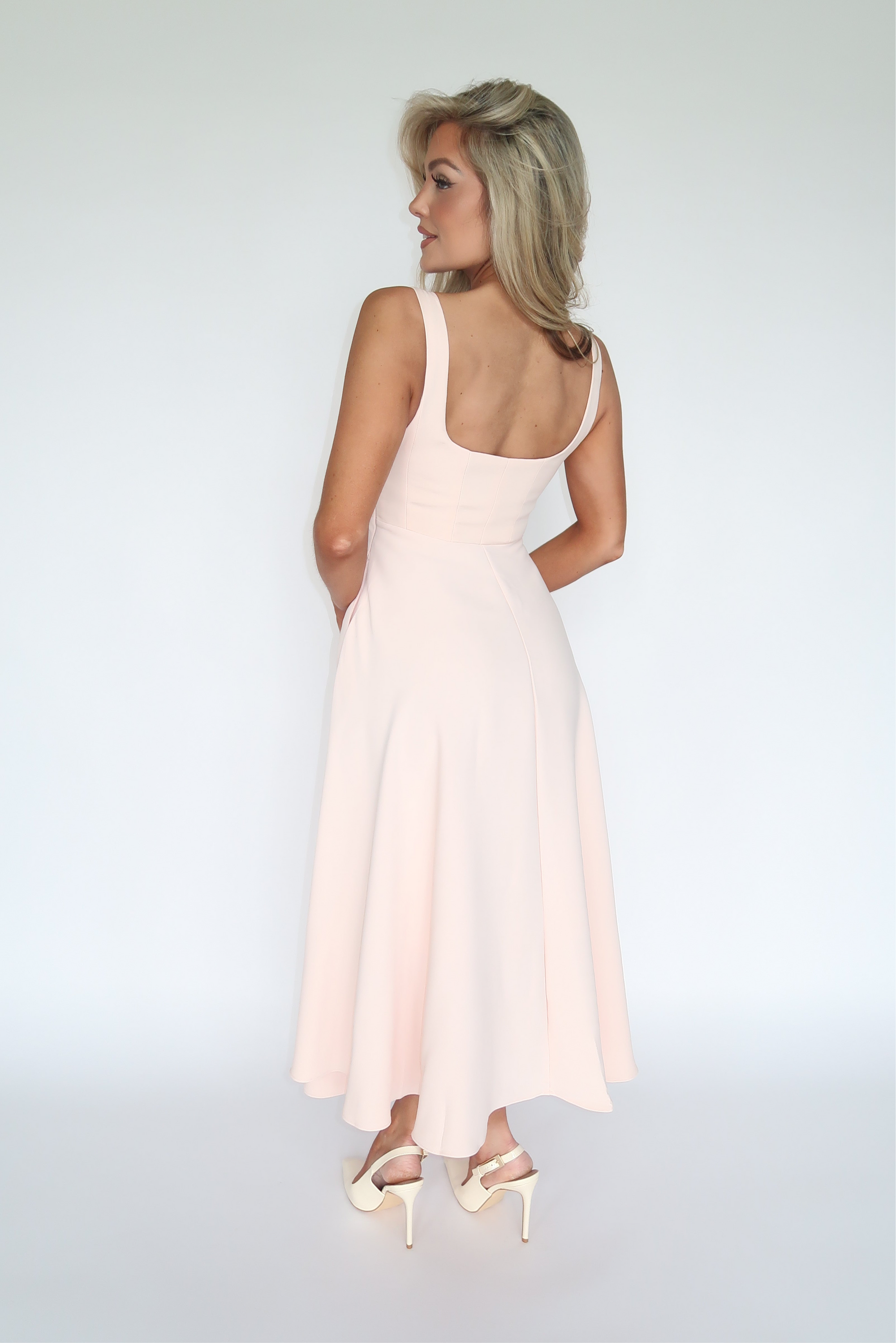 ROSALIND MUSE MIDI DRESS SOFT PINK