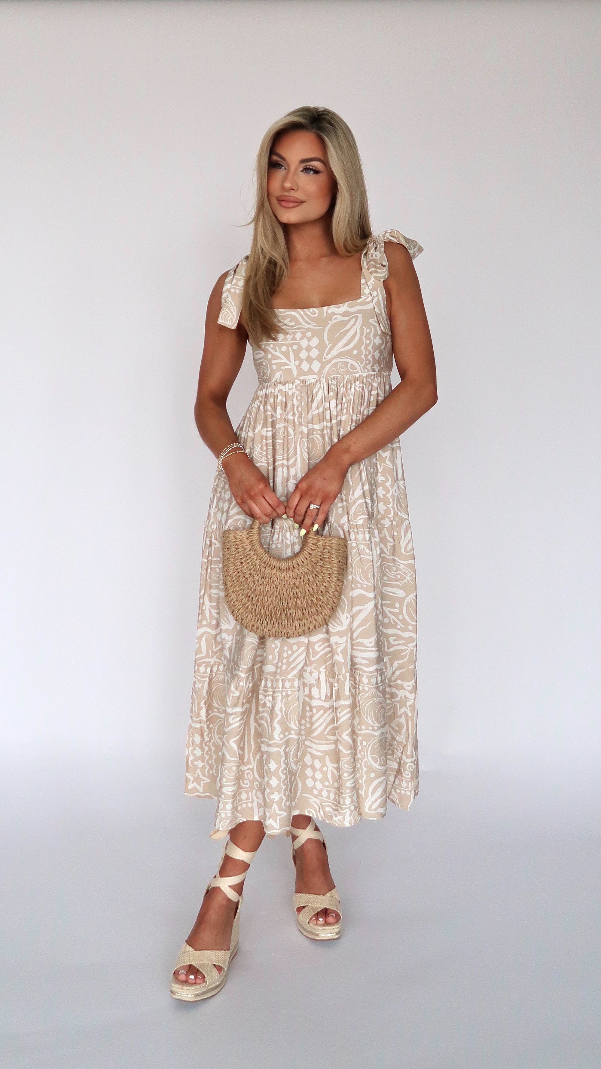 INLET SHELL PRINTED MAXI DRESS