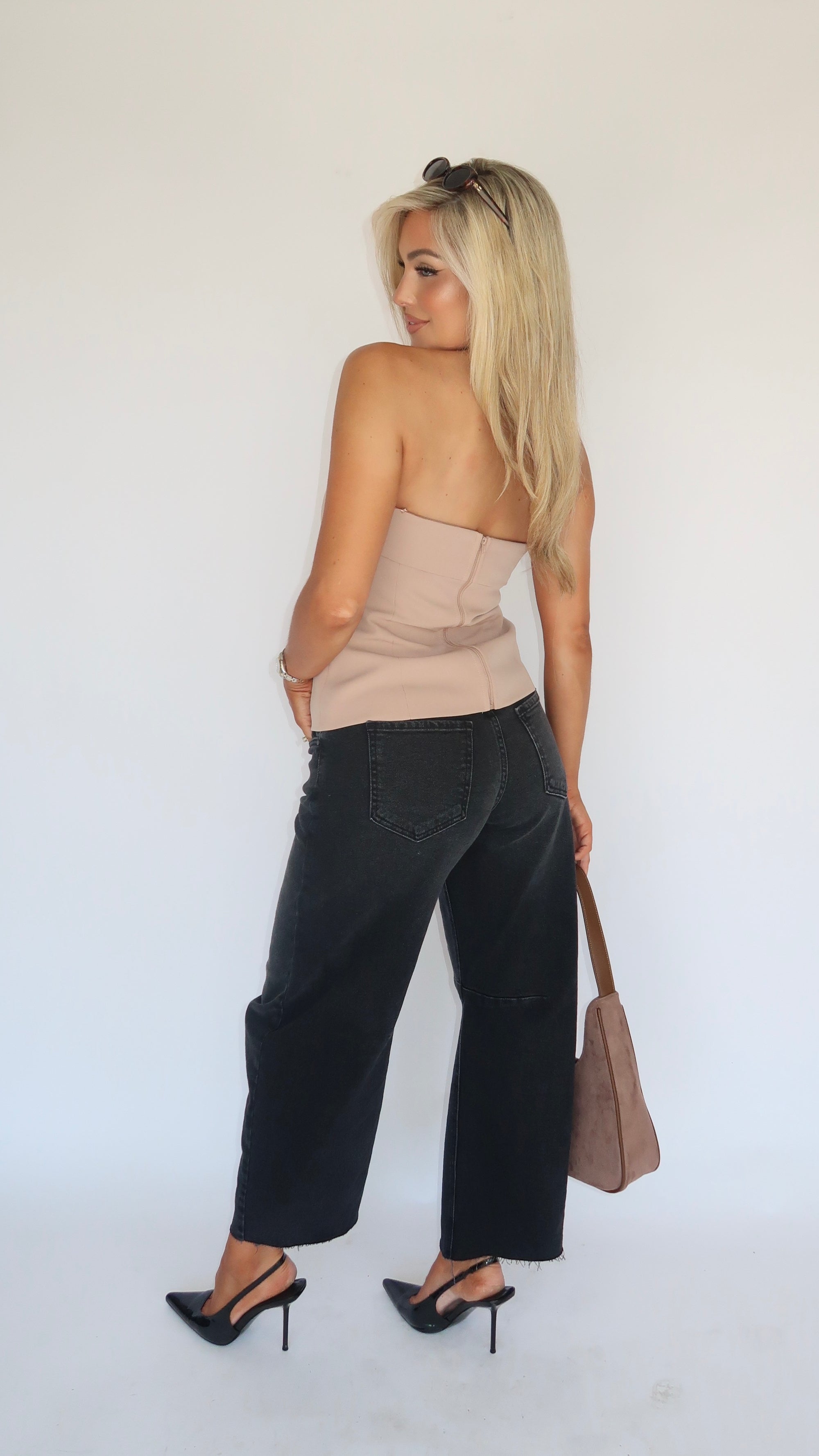 JULIA STRAPLESS TOP MOCHA