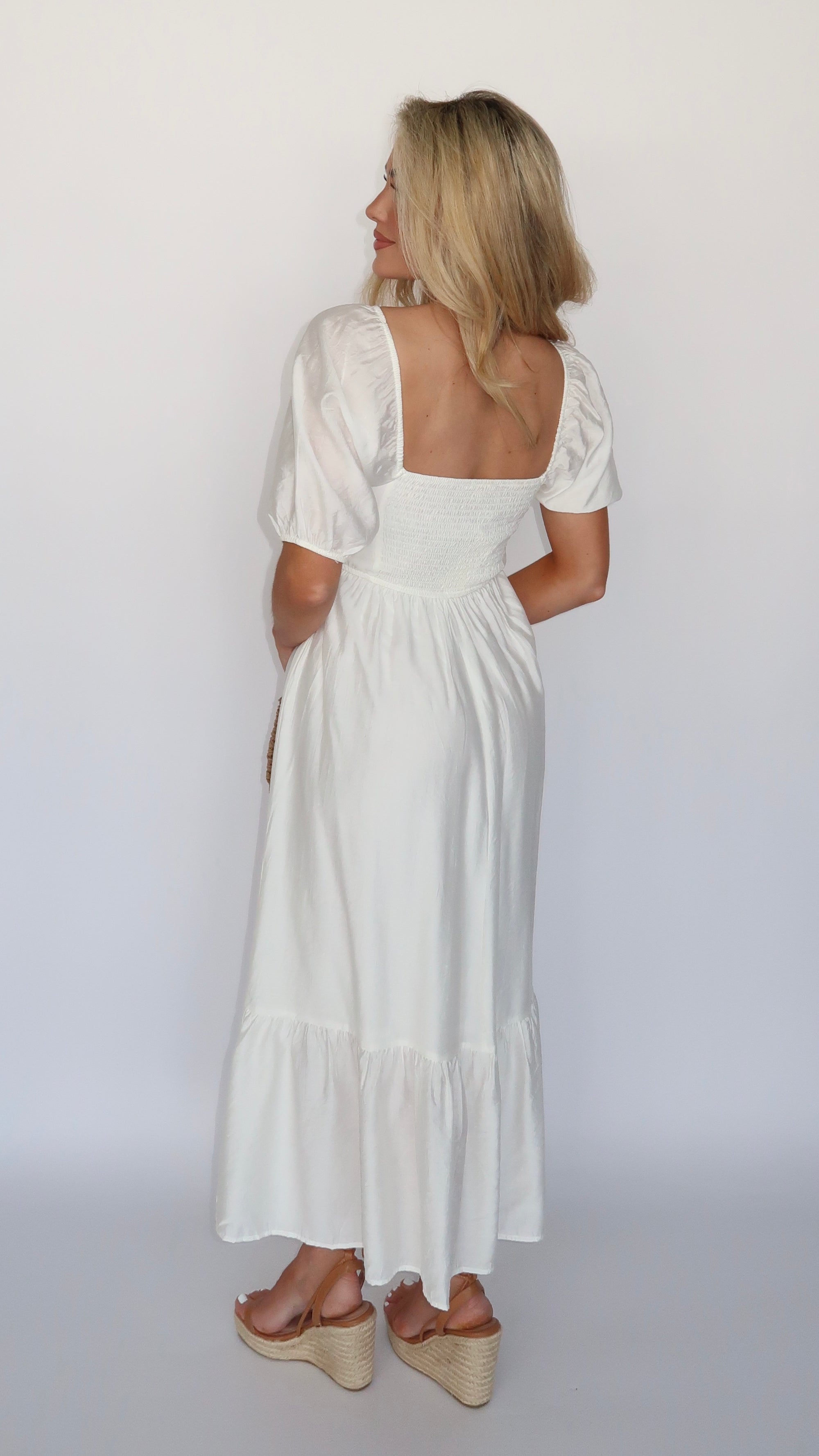 JOSIE WHITE MIDI DRESS
