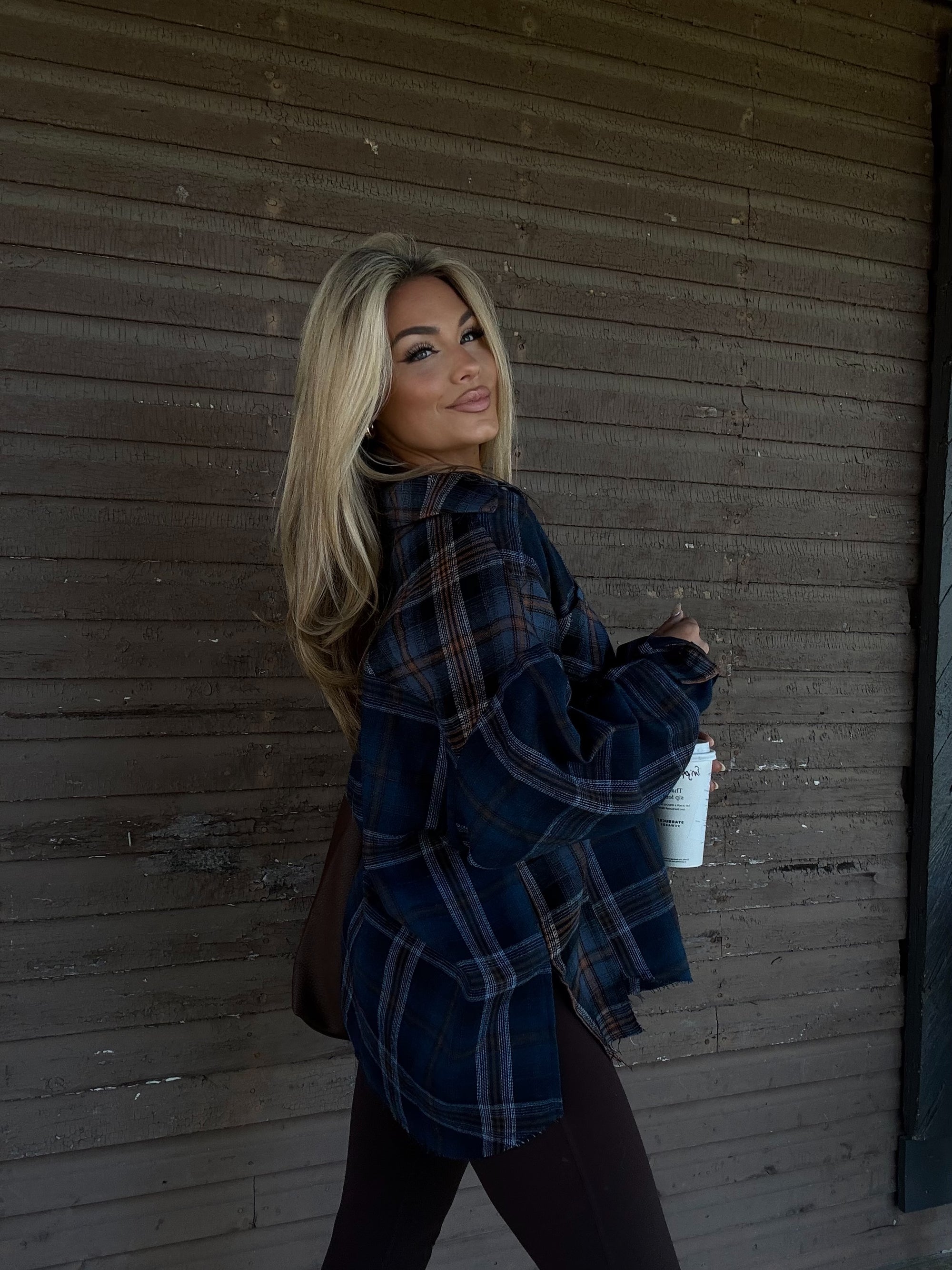 AUGUST NAVY PLAID FLANNEL